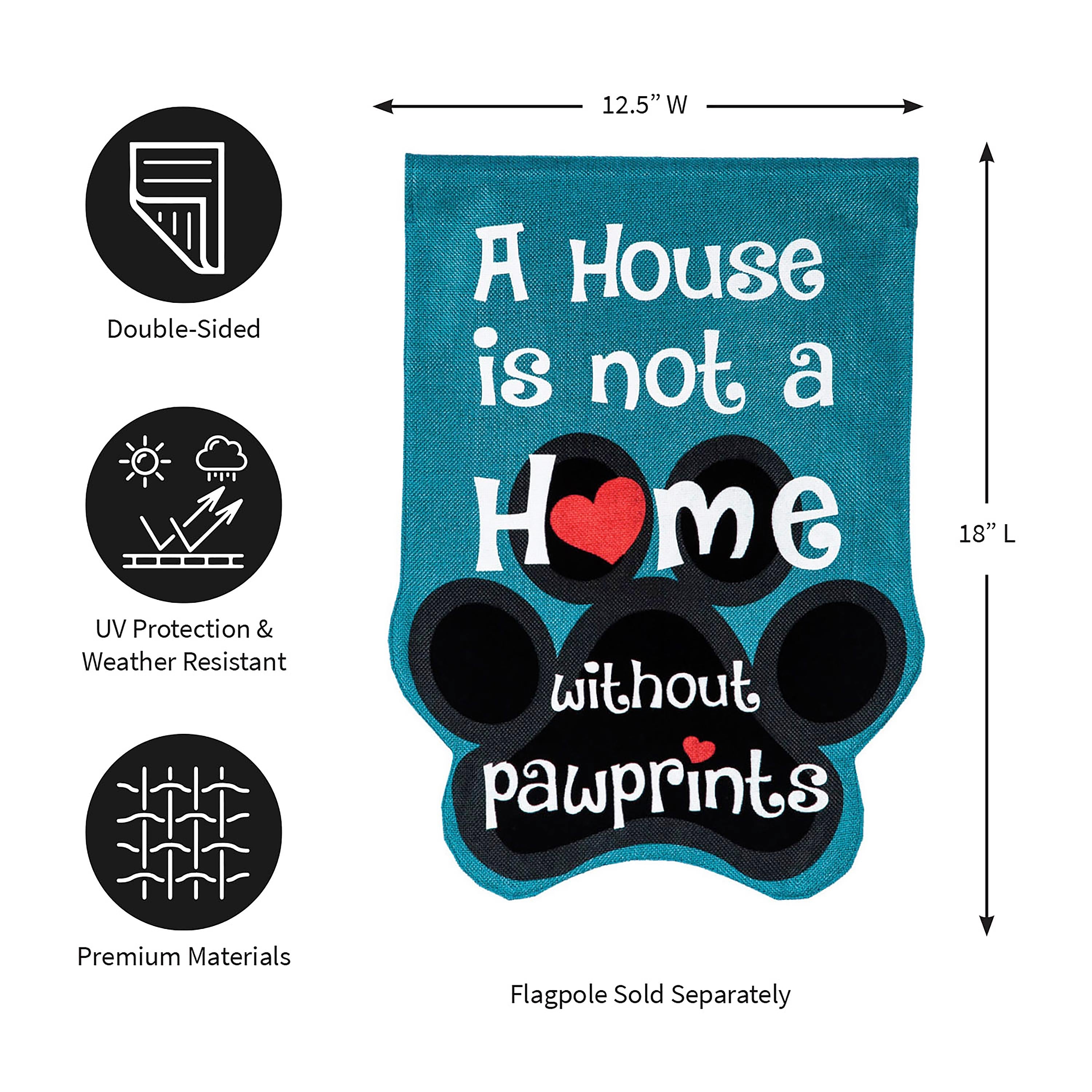 Paw Prints Garden Burlap Flag - Sports Collectibles, Sports Memorabilia, Sports Fan Shop, Sports Gifts