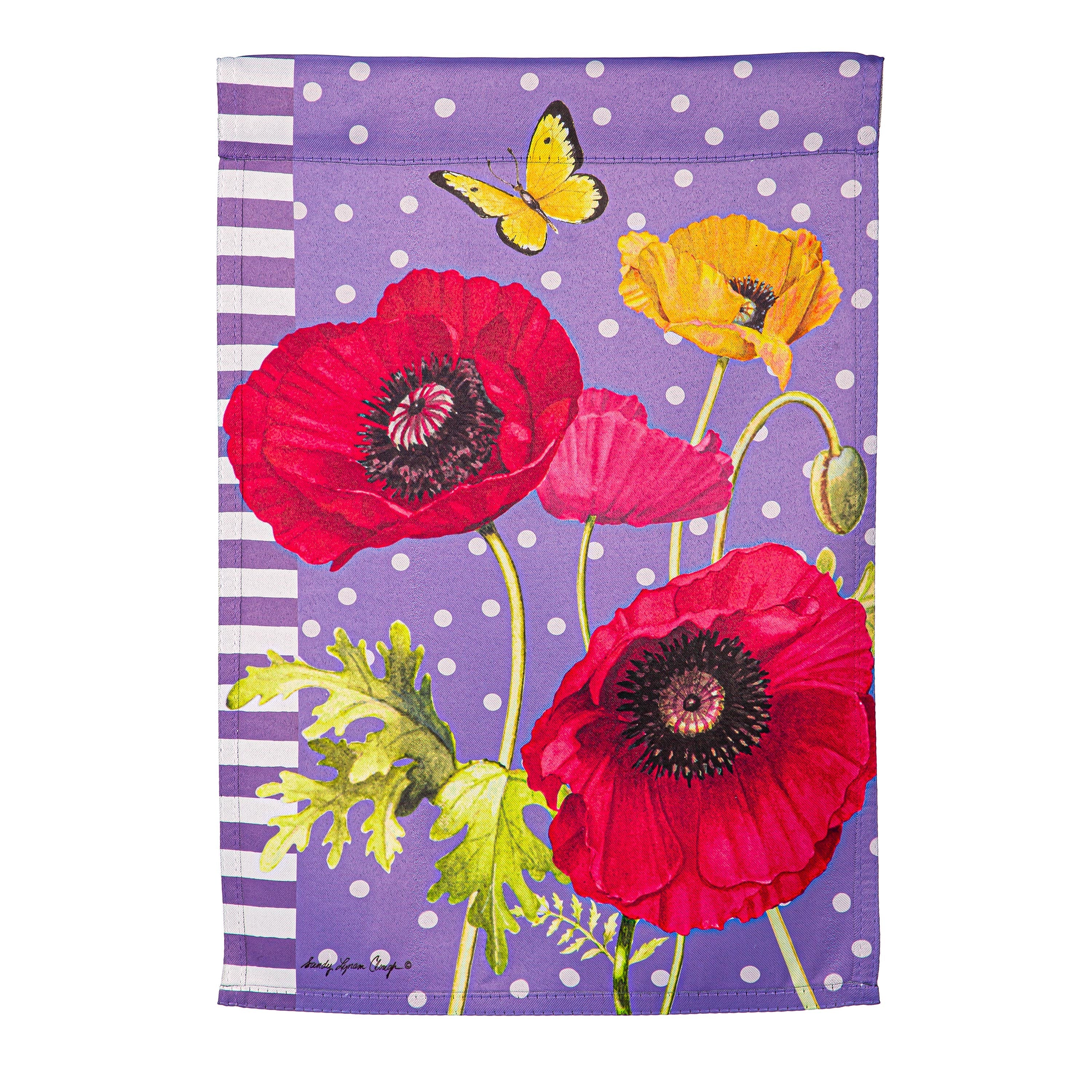 Poppy Welcome Suede Garden Flag - Sports Collectibles, Sports Memorabilia, Sports Fan Shop, Sports Gifts