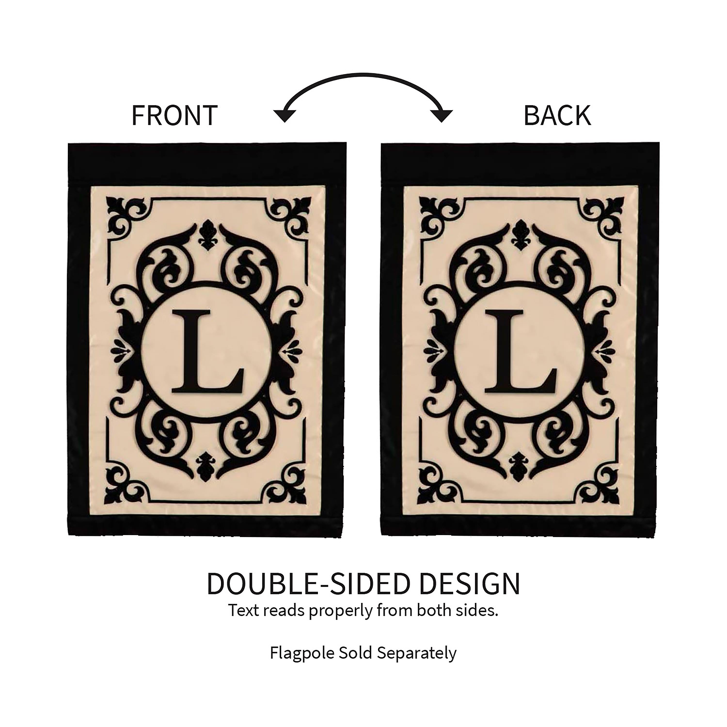 Cambridge Monogram Garden Applique Flag, Letter L - Sports Collectibles, Sports Memorabilia, Sports Fan Shop, Sports Gifts