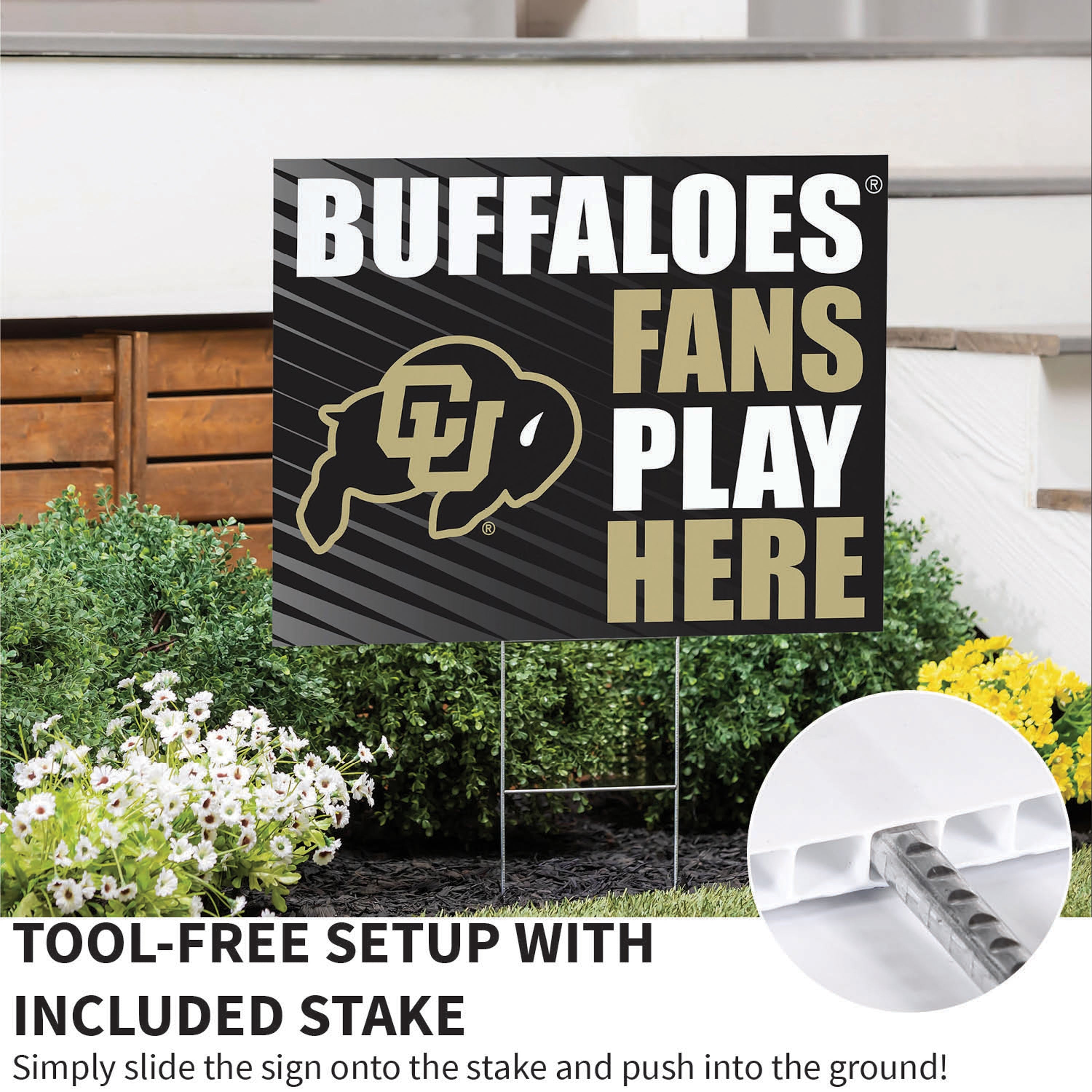 University of Colorado Coroplast Yard Sign "Fans Play Here" - Sports Collectibles, Sports Memorabilia, Sports Fan Shop, Sports Gifts