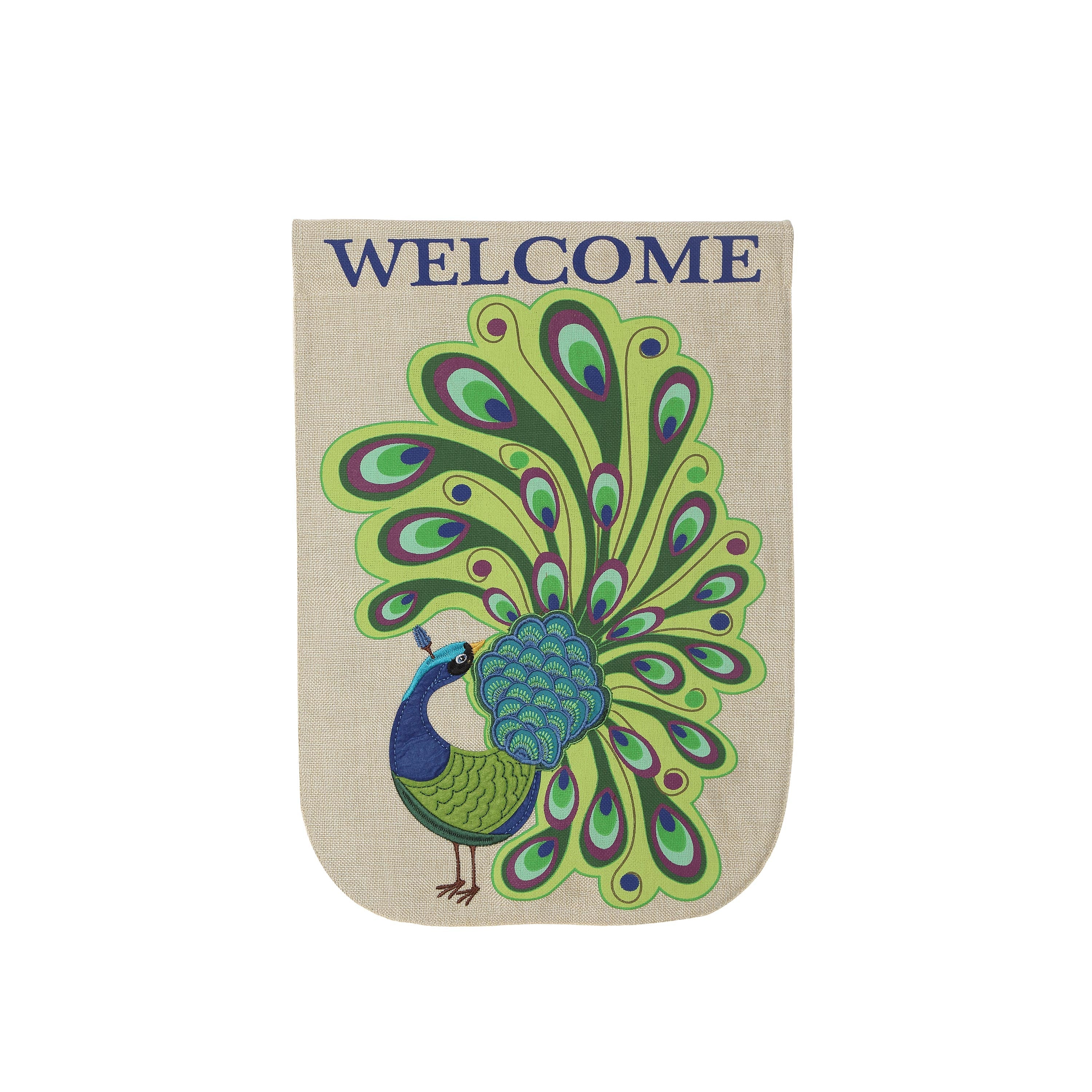 Peacock Garden Burlap Flag - Sports Collectibles, Sports Memorabilia, Sports Fan Shop, Sports Gifts