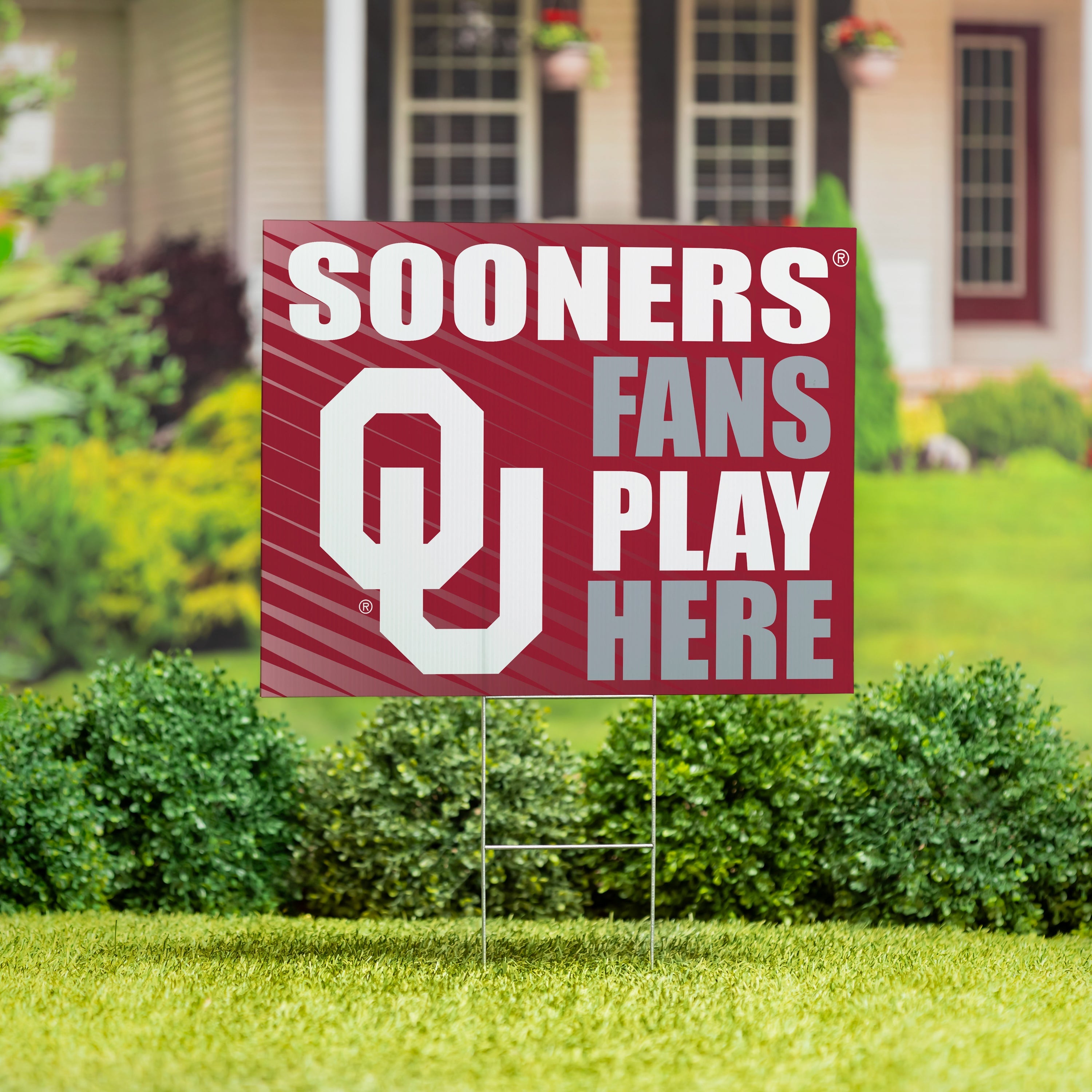 University of Oklahoma Coroplast Yard Sign "Fans Play Here" - Sports Collectibles, Sports Memorabilia, Sports Fan Shop, Sports Gifts
