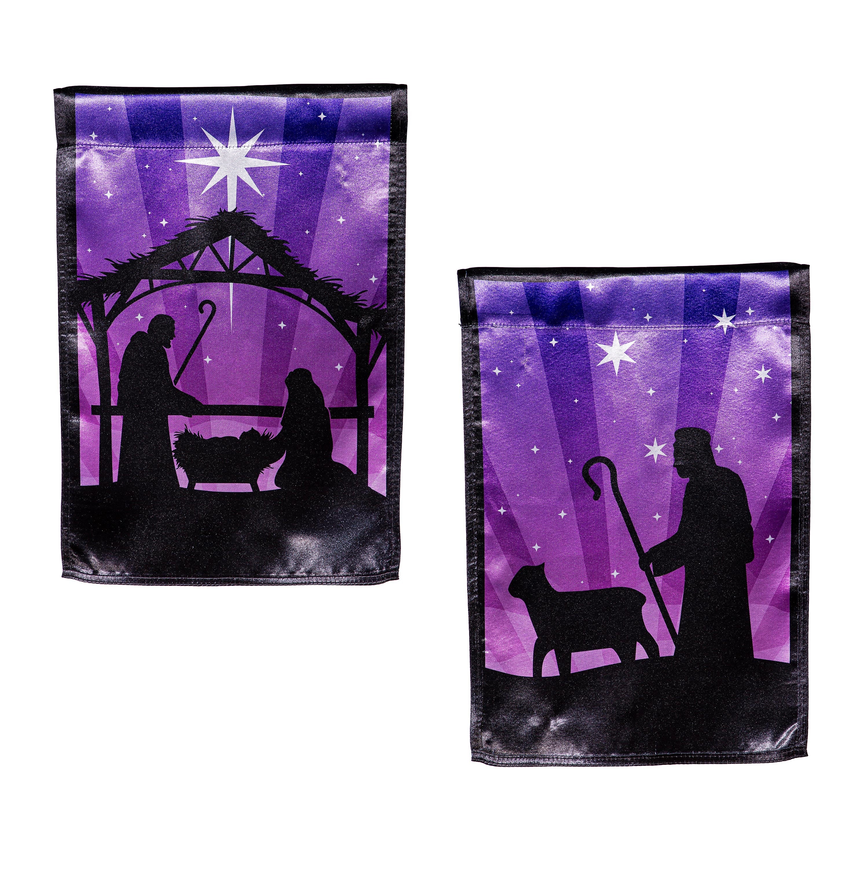 Nativity Reversible Lustre Garden Flag - Sports Collectibles, Sports Memorabilia, Sports Fan Shop, Sports Gifts