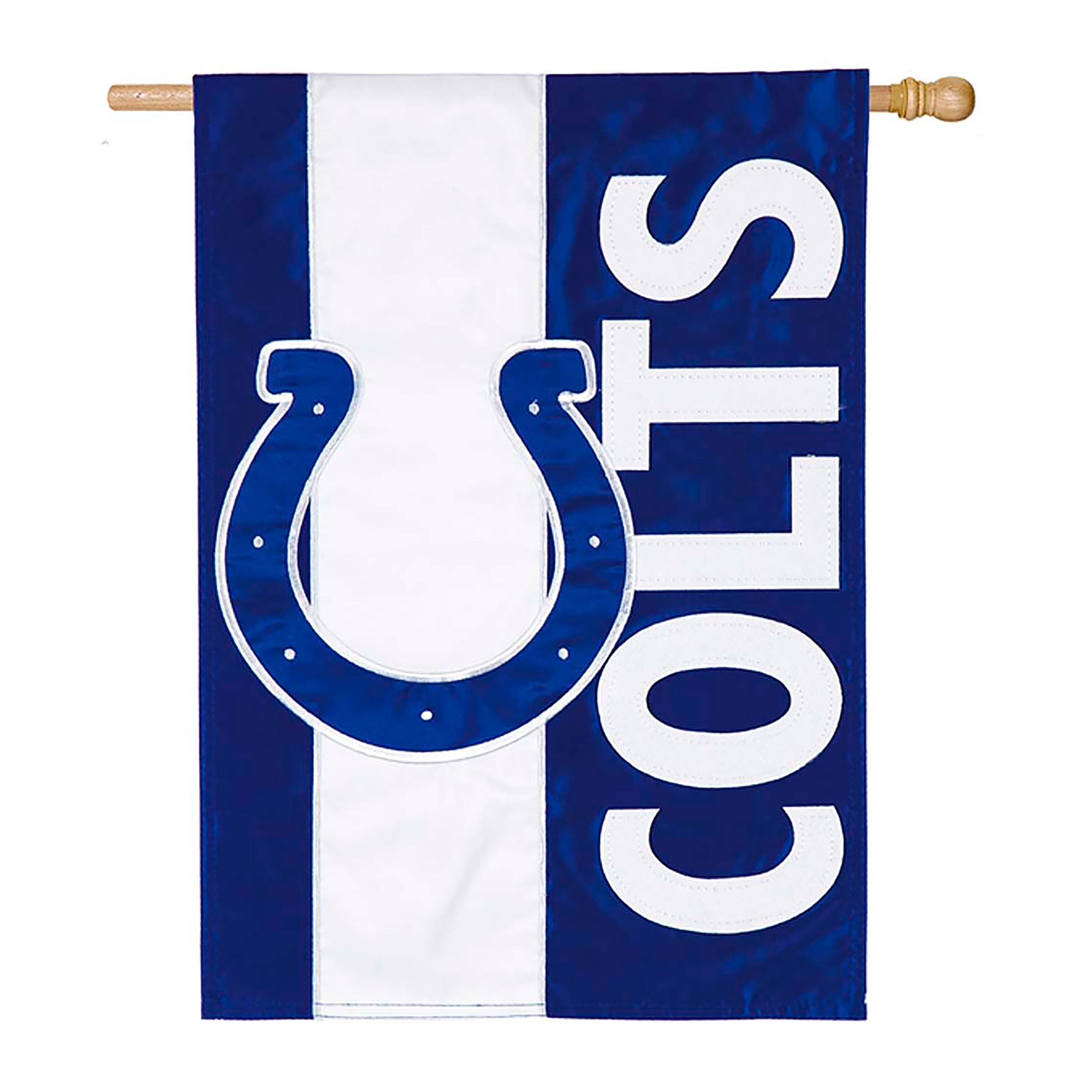 Double-Sided Embellished NFL Team Pride Applique House Flag, Indianapolis Colts - Sports Collectibles, Sports Memorabilia, Sports Fan Shop, Sports Gifts