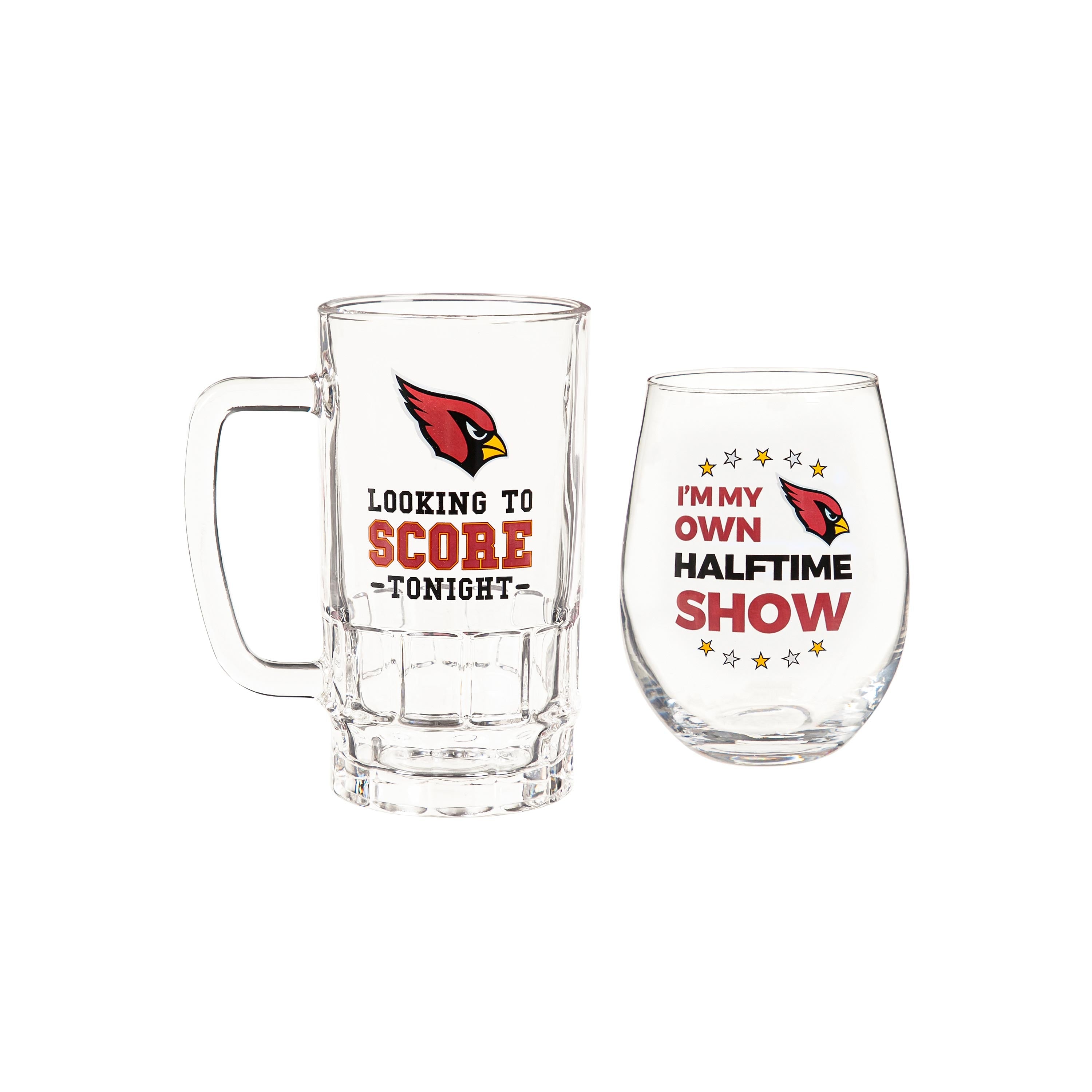 Arizona Cardinals, Stemless 17OZ Wine & Beer 16 OZ Gift Set - Sports Collectibles, Sports Memorabilia, Sports Fan Shop, Sports Gifts