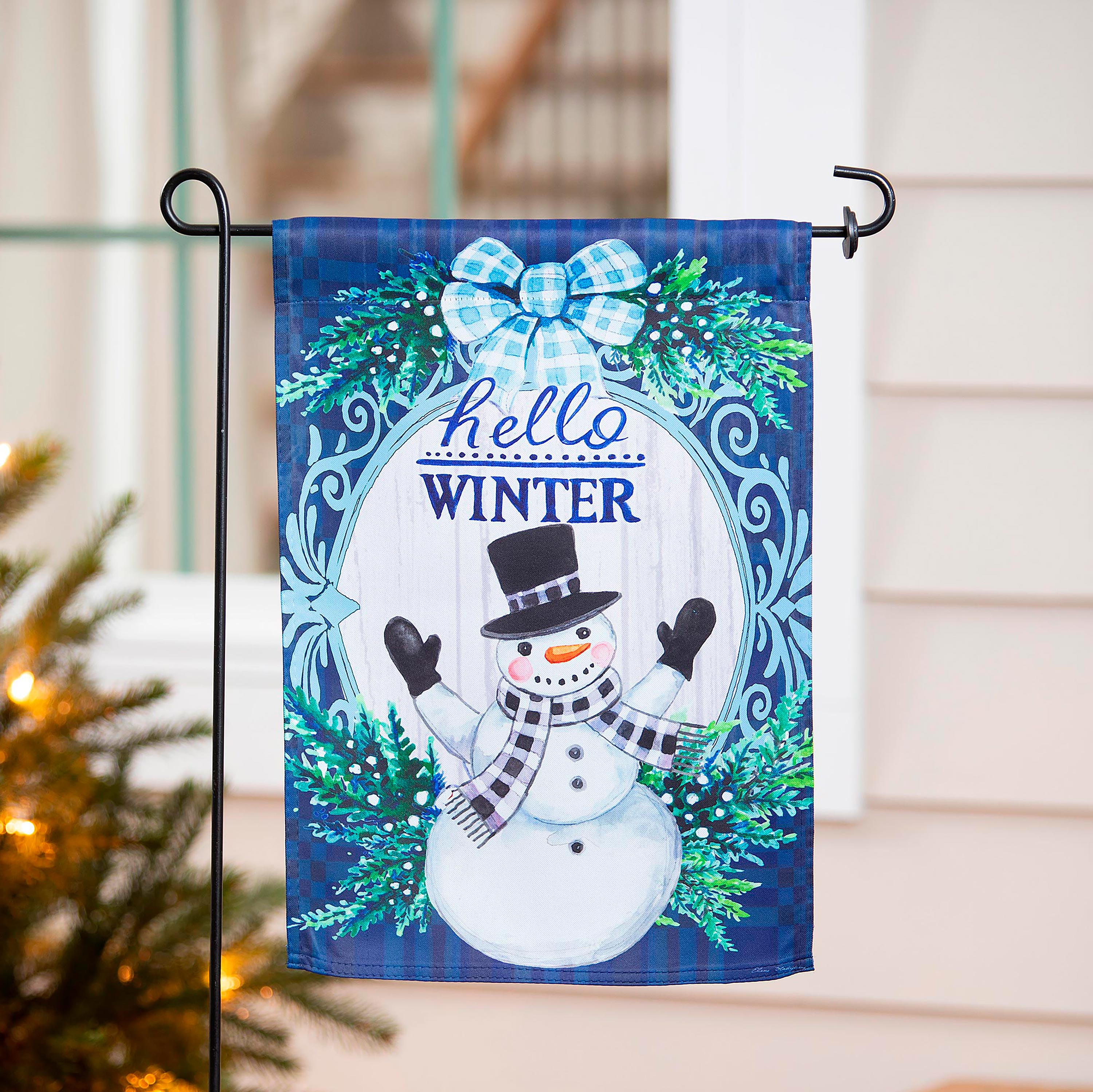 Winter Snowman Suede Garden Flag - Sports Collectibles, Sports Memorabilia, Sports Fan Shop, Sports Gifts