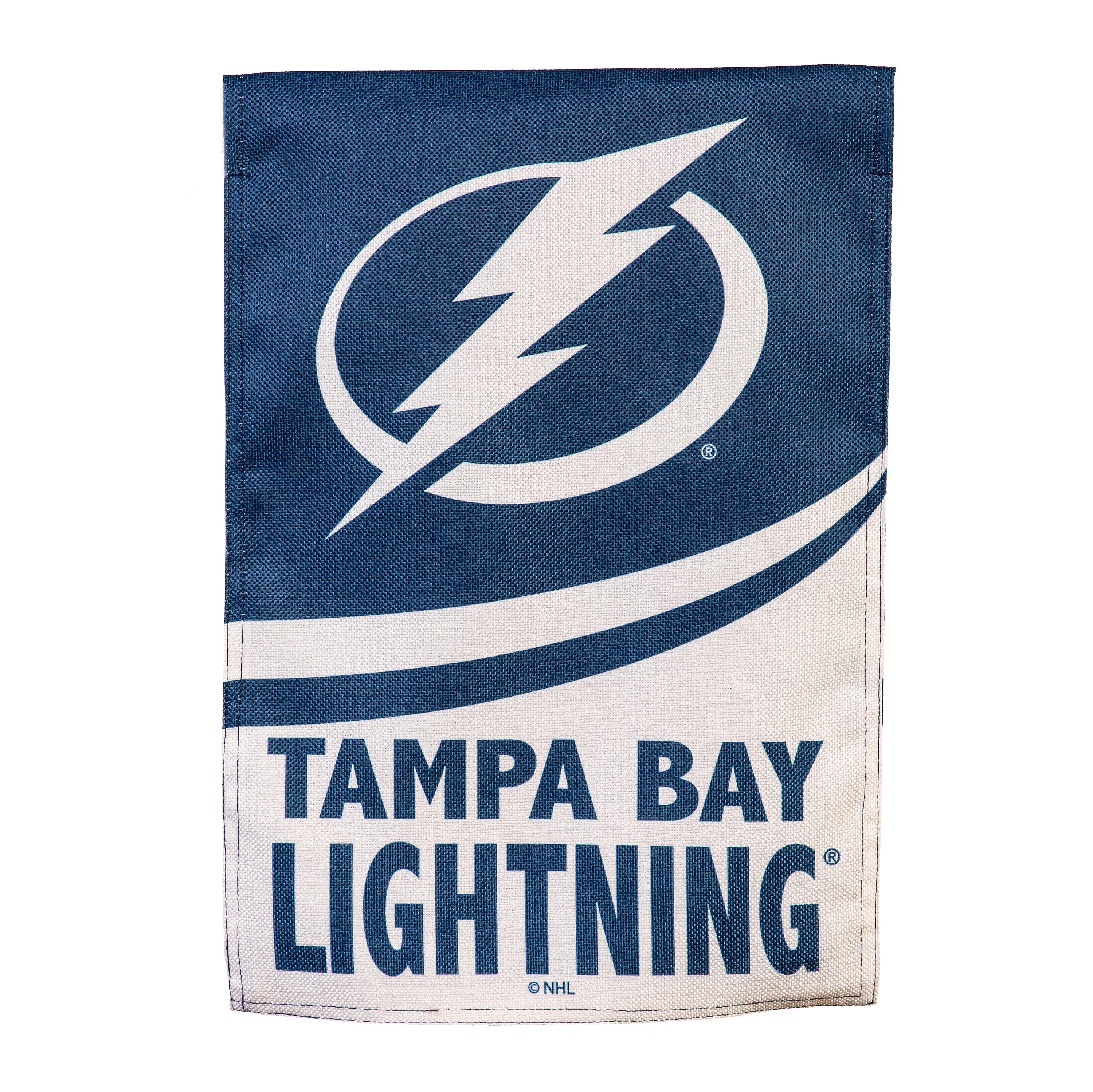 Tampa Bay Lightning Burlap Flag GDN Size - Sports Collectibles, Sports Memorabilia, Sports Fan Shop, Sports Gifts