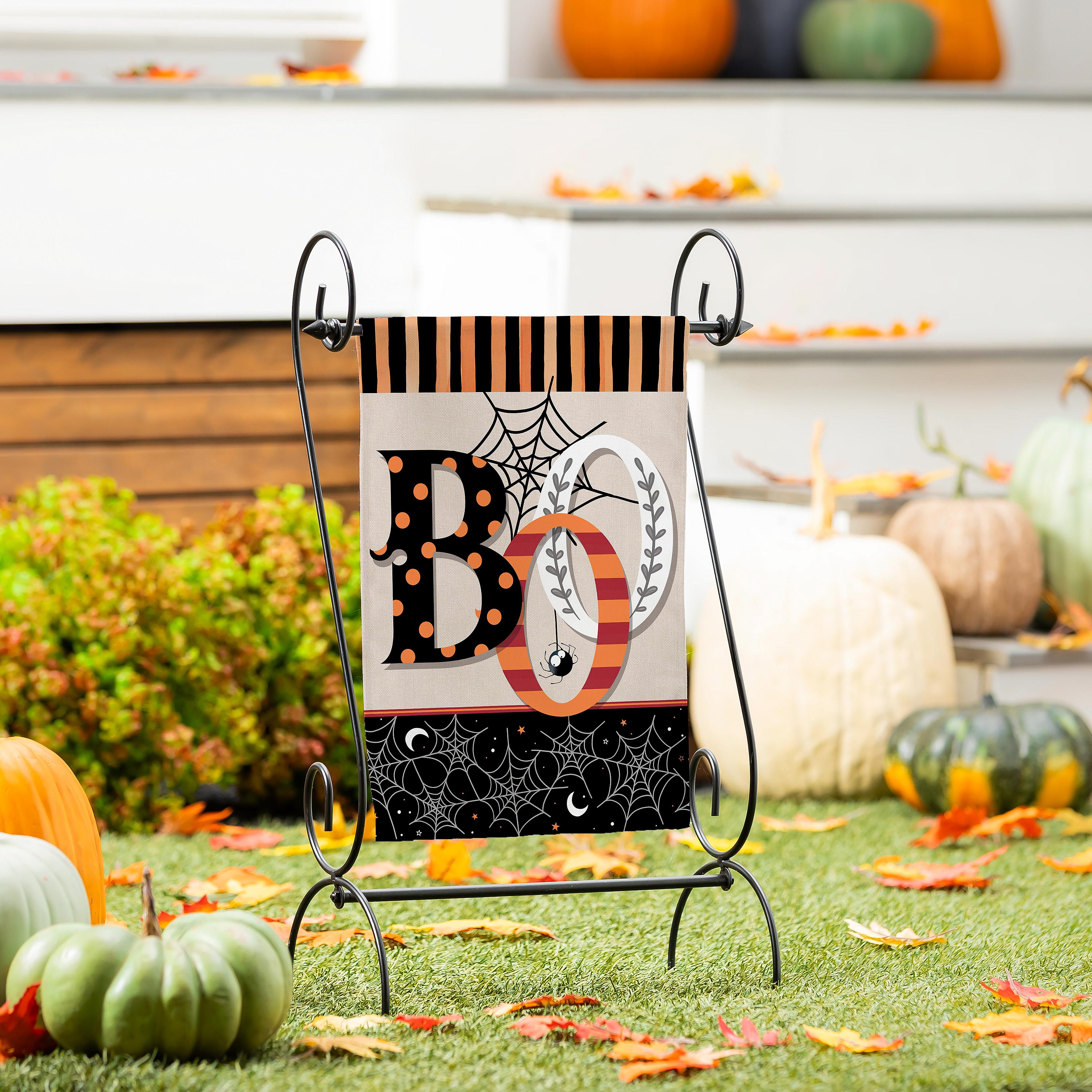 Polka Dots & Stripes Boo Suede Garden Flag - Sports Collectibles, Sports Memorabilia, Sports Fan Shop, Sports Gifts