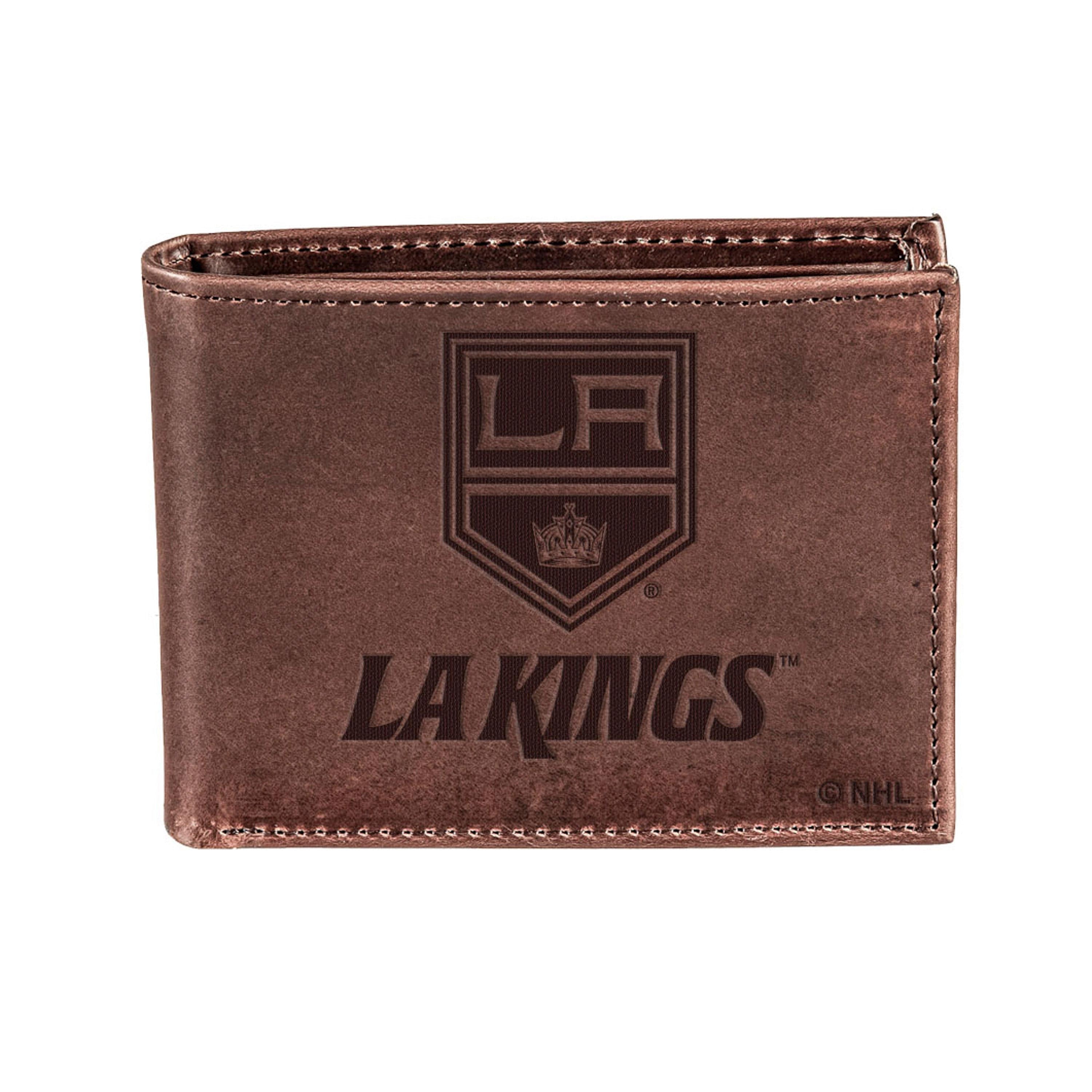 Los Angeles Kings, Bi-Fold Wallet, Brown, CH, 100% Genuine Leather - Sports Collectibles, Sports Memorabilia, Sports Fan Shop, Sports Gifts