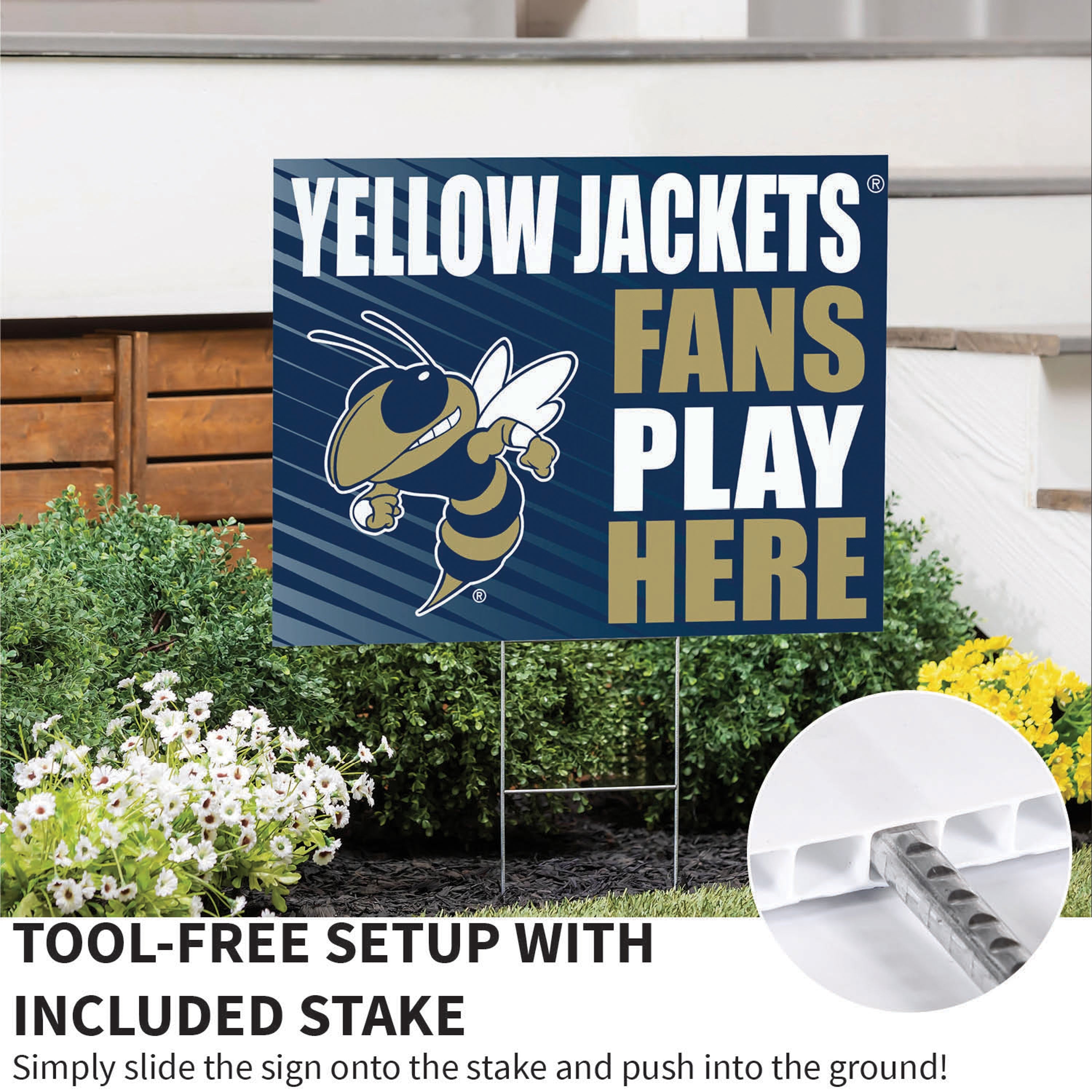 Georgia Tech Coroplast Yard Sign "Fans Play Here" - Sports Collectibles, Sports Memorabilia, Sports Fan Shop, Sports Gifts