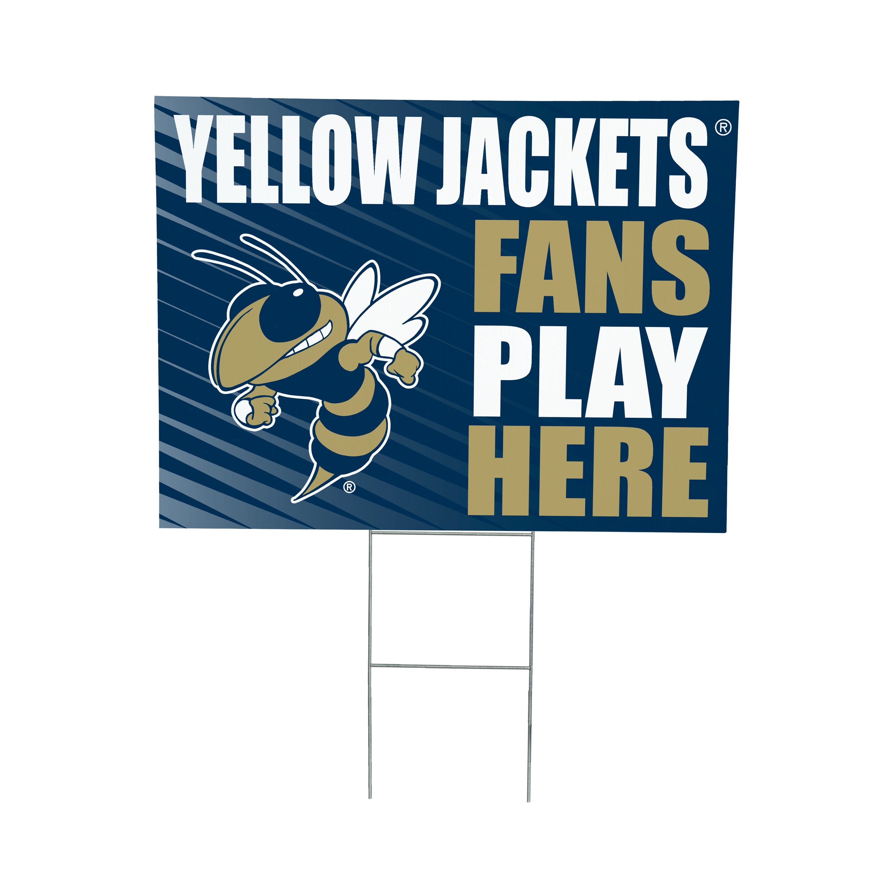 Georgia Tech Coroplast Yard Sign "Fans Play Here" - Sports Collectibles, Sports Memorabilia, Sports Fan Shop, Sports Gifts