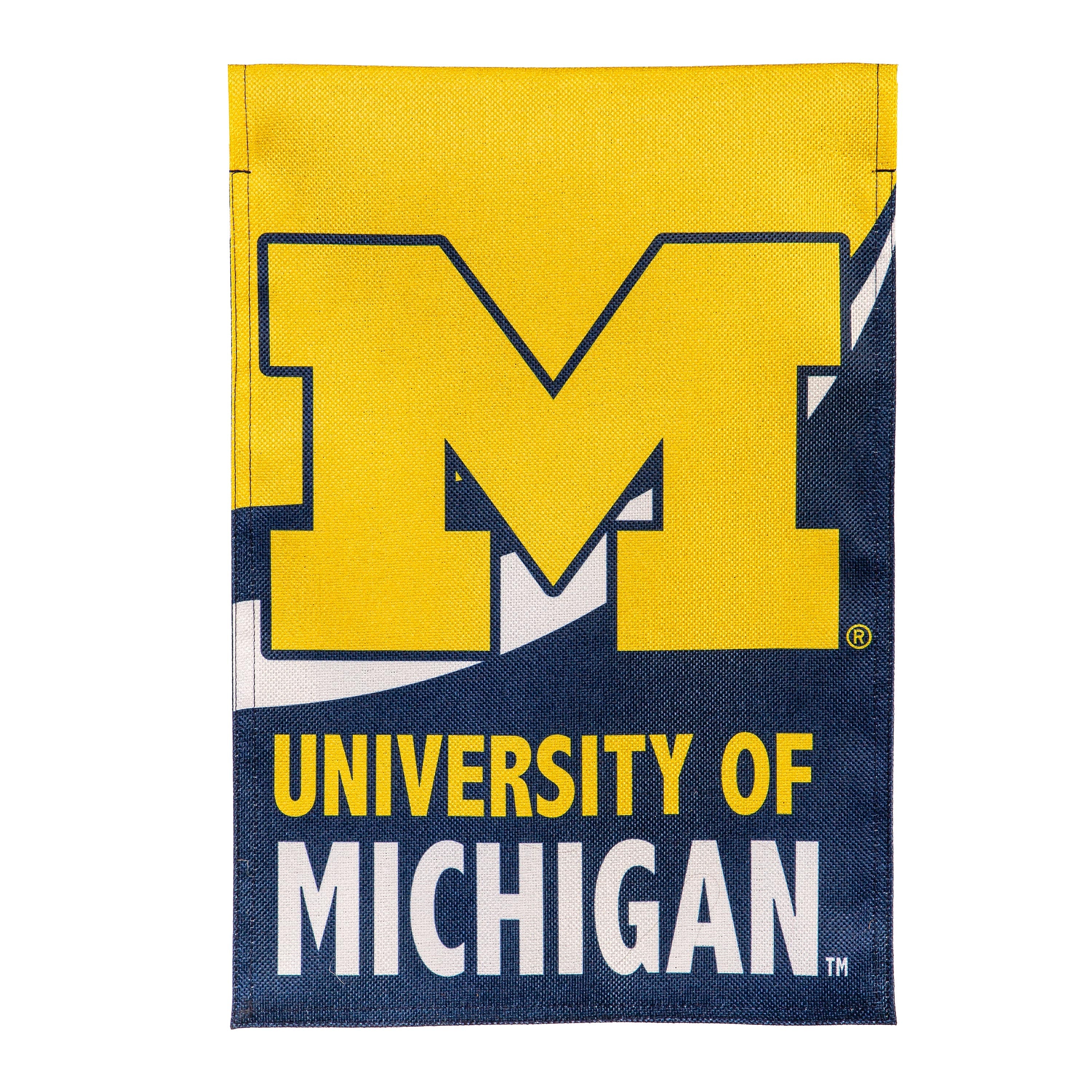 University Of Michigan Burlap Flag GDN Size - Sports Collectibles, Sports Memorabilia, Sports Fan Shop, Sports Gifts