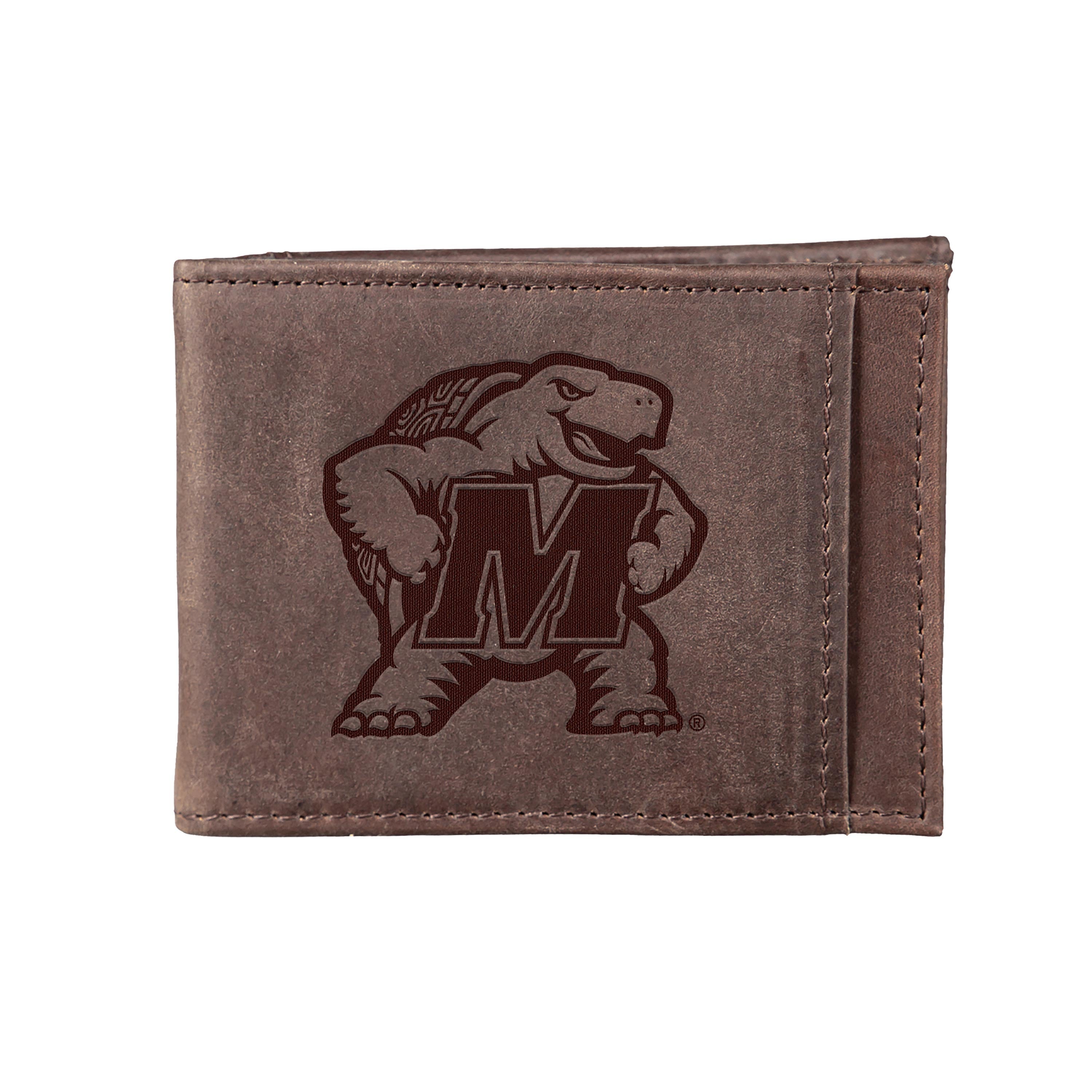 Front Pocket Wallet w/ RFID Blocking, University of Maryland, Brown - Sports Collectibles, Sports Memorabilia, Sports Fan Shop, Sports Gifts