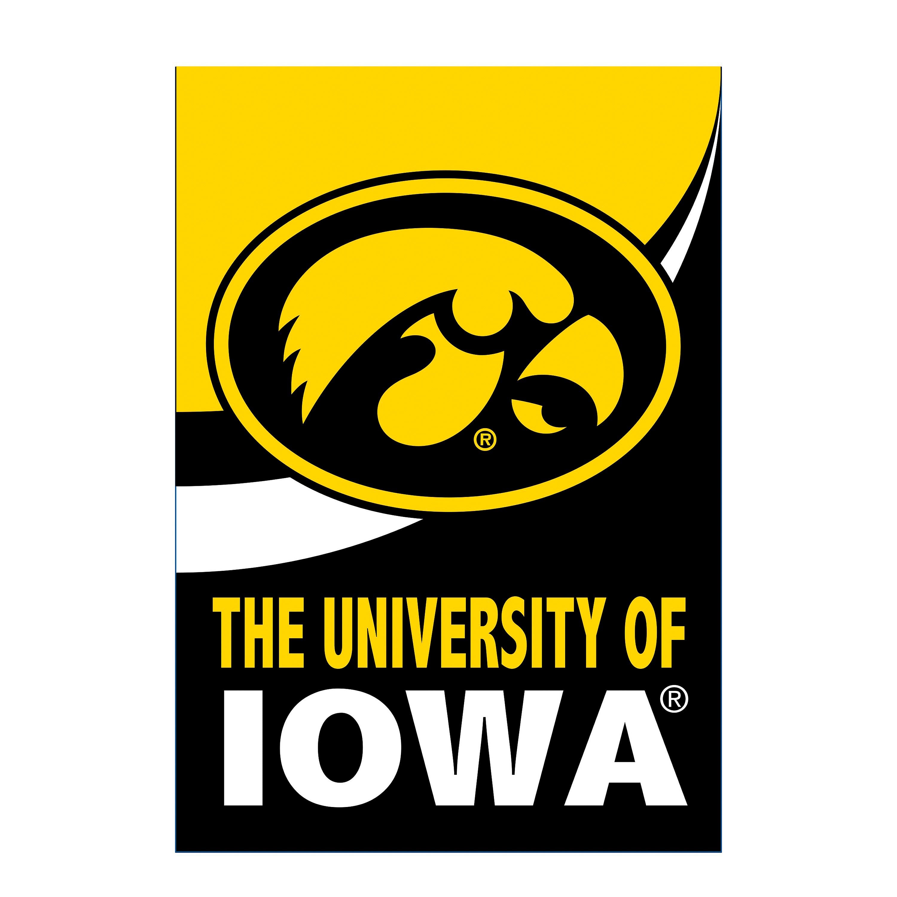 University of Iowa Burlap Flag GDN Size - Sports Collectibles, Sports Memorabilia, Sports Fan Shop, Sports Gifts
