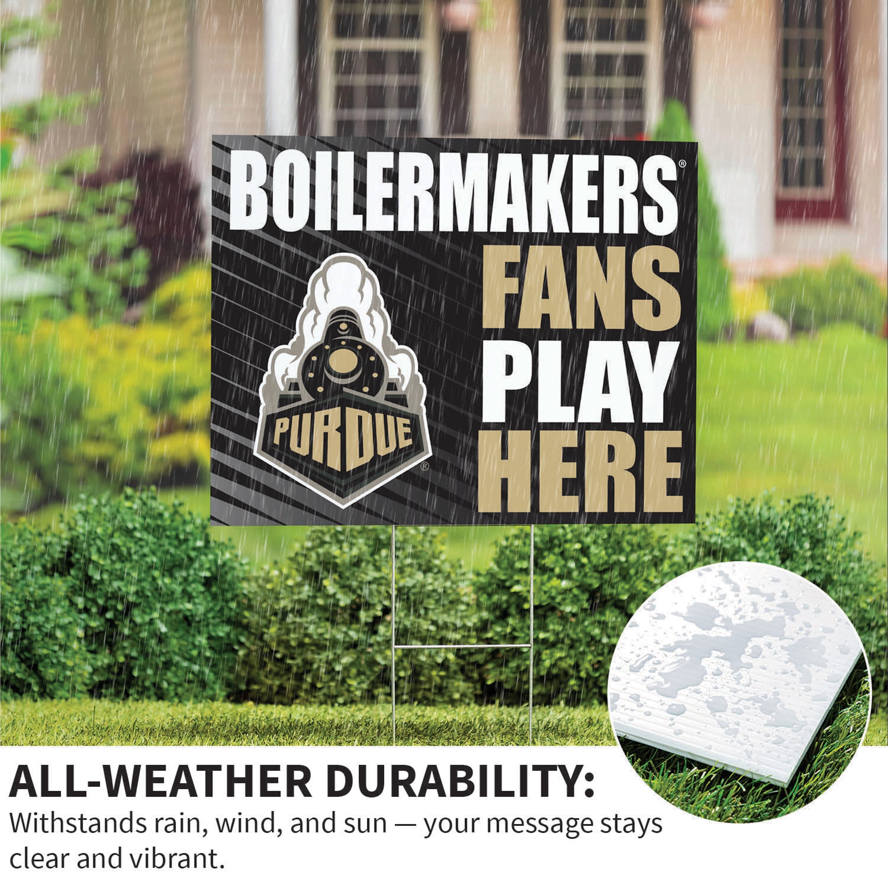 Purdue University Coroplast Yard Sign "Fans Play Here" - Sports Collectibles, Sports Memorabilia, Sports Fan Shop, Sports Gifts