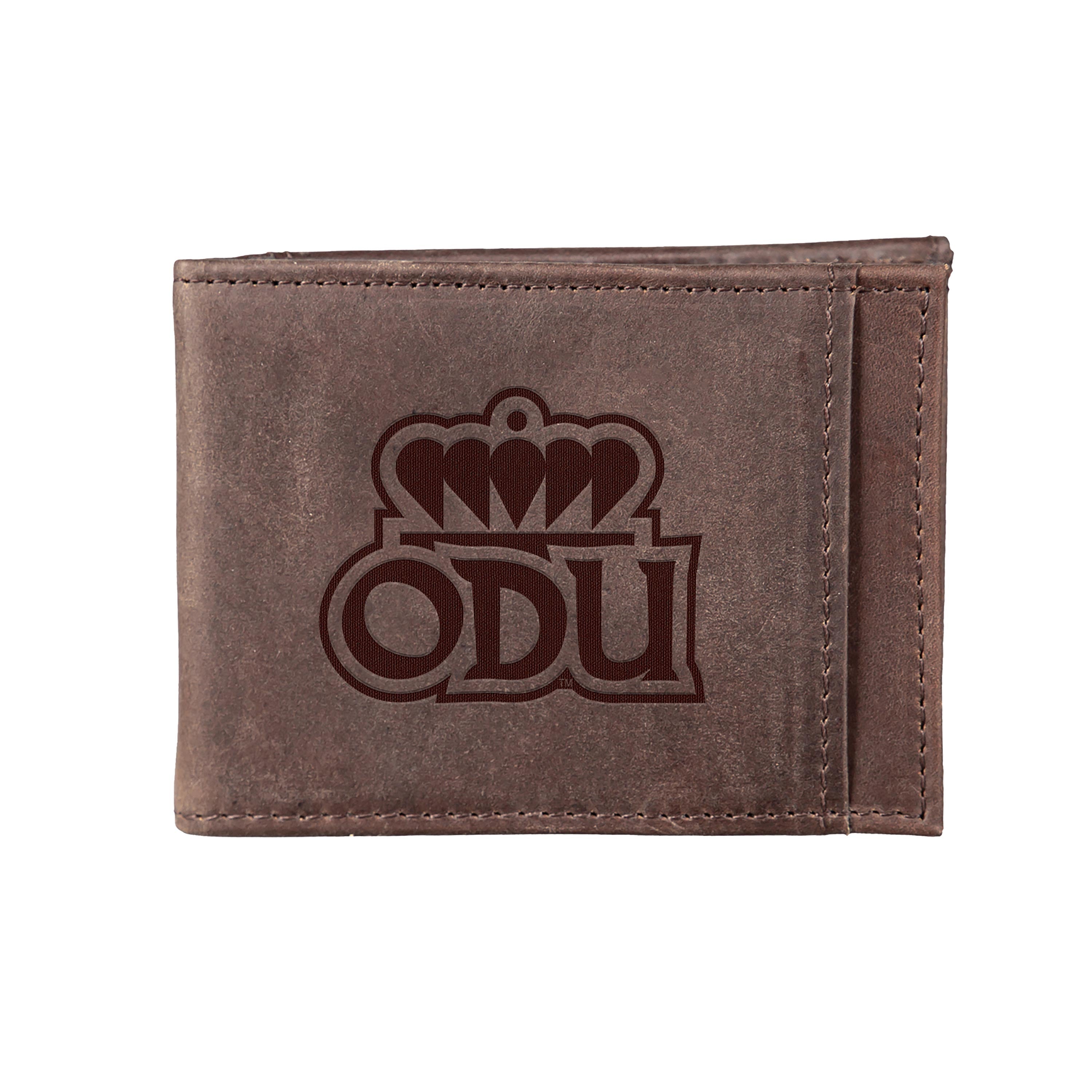Front Pocket Wallet w/ RFID Blocking, Old Dominion University (ODU), Brown - Sports Collectibles, Sports Memorabilia, Sports Fan Shop, Sports Gifts