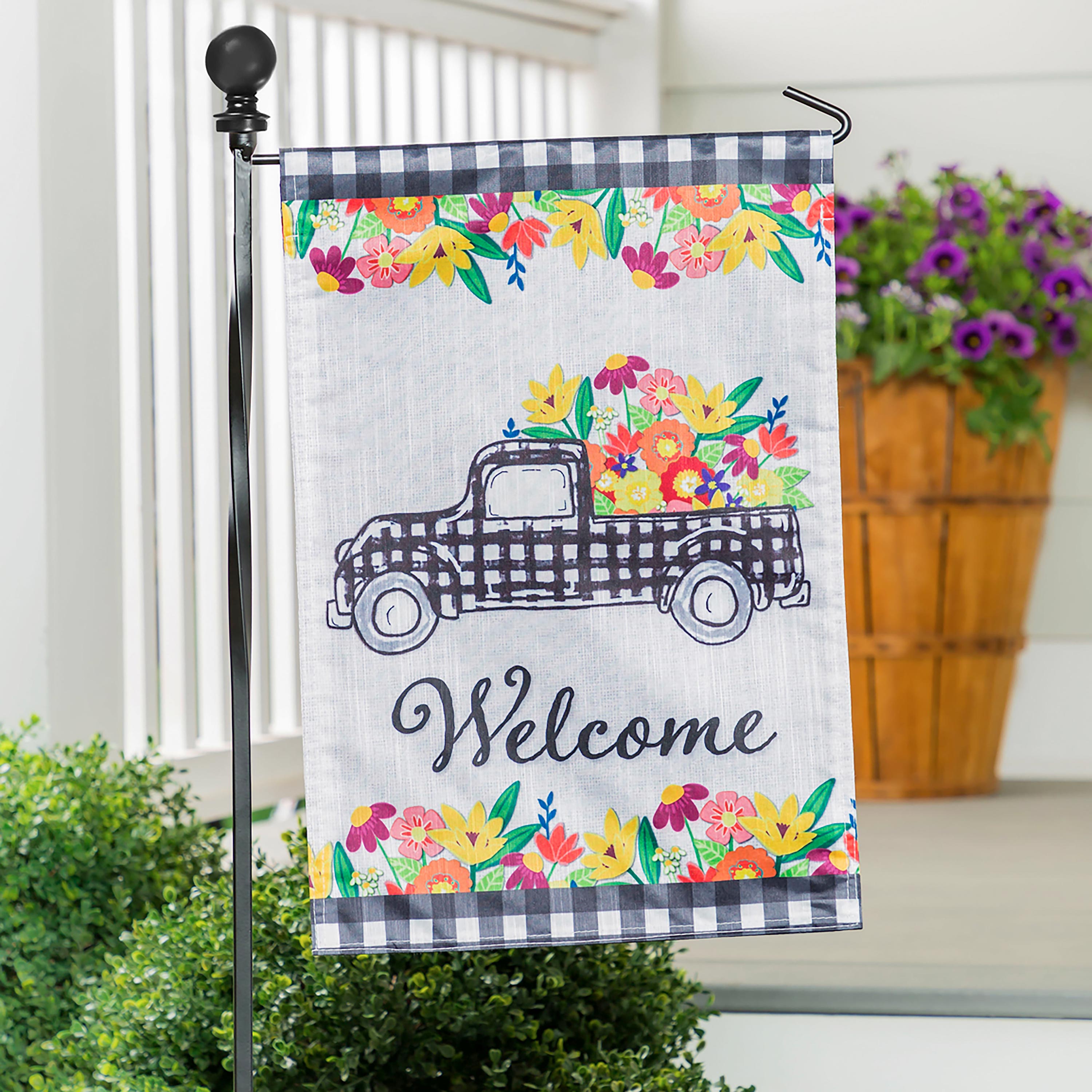 Metal Twist Garden Flag Stand with Finial, Black - Sports Collectibles, Sports Memorabilia, Sports Fan Shop, Sports Gifts