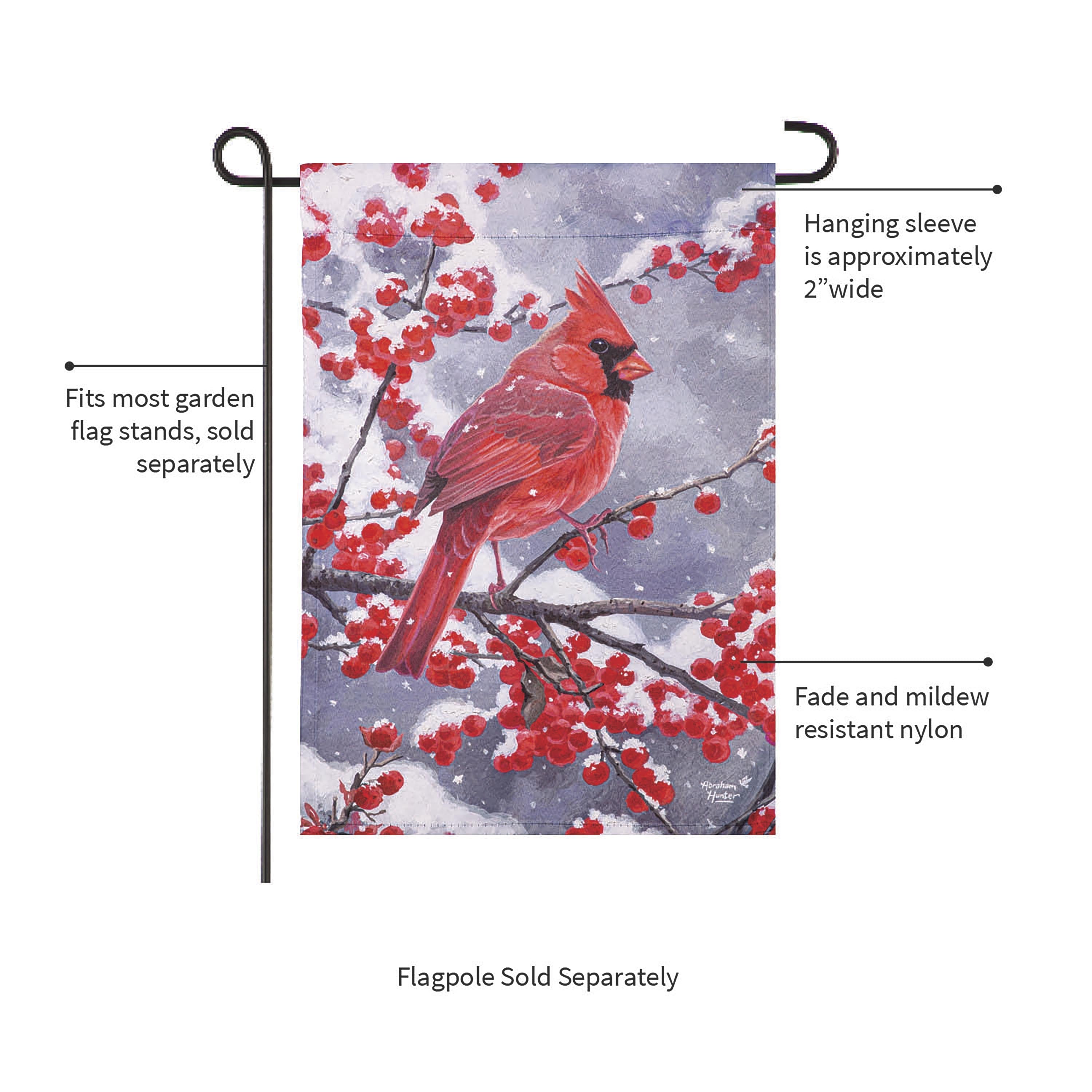 Red Cardinal Suede Garden Flag - Sports Collectibles, Sports Memorabilia, Sports Fan Shop, Sports Gifts