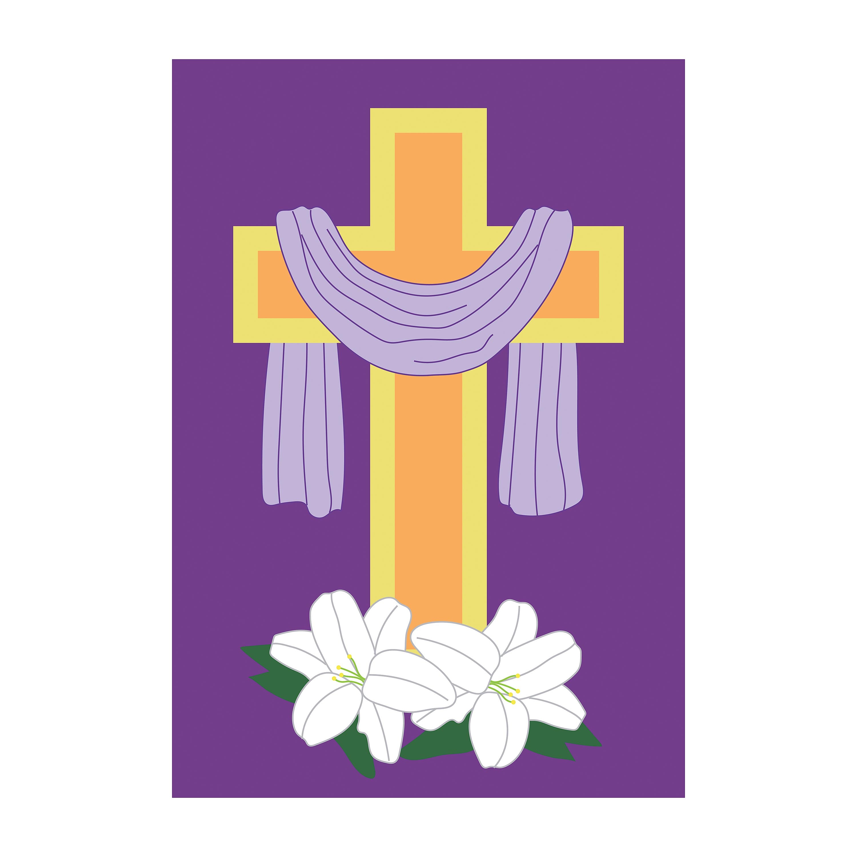 Easter Cross Basic Applique Garden Flag - Sports Gifts, Sports Memorabilia, Sports Collectibles, Fan Shop