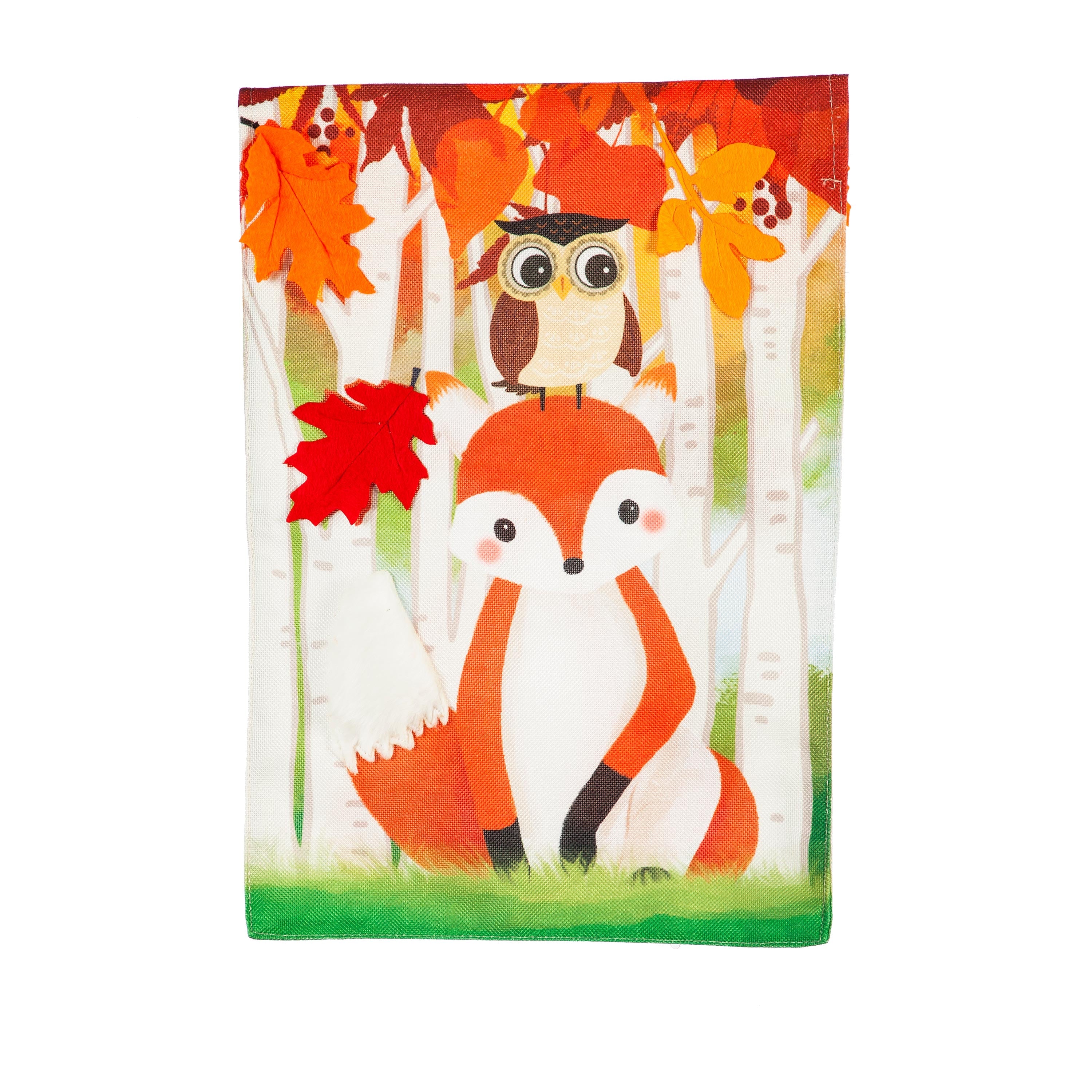 Whimsical Fall Fox Garden Burlap Flag - Sports Collectibles, Sports Memorabilia, Sports Fan Shop, Sports Gifts