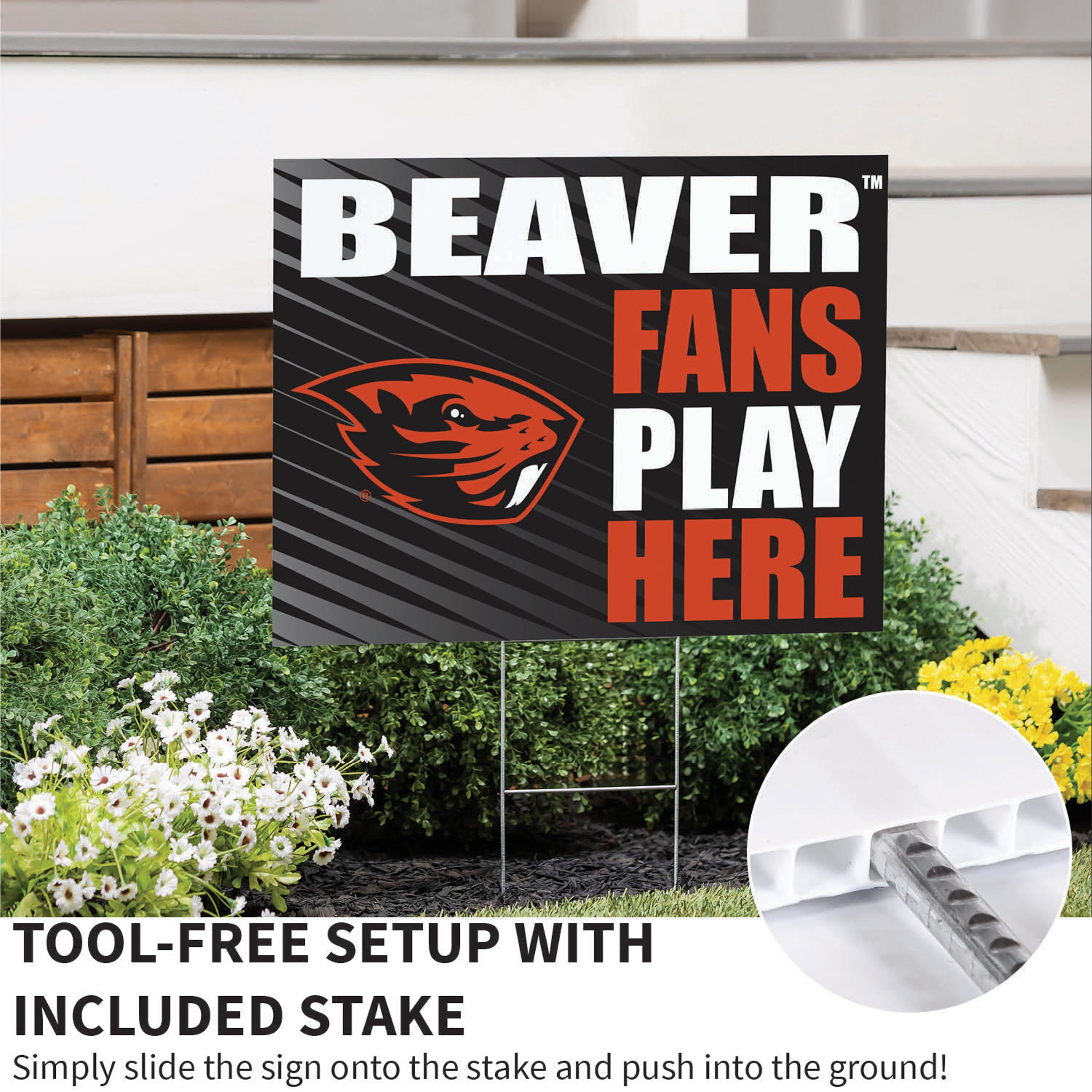 Oregon State University Coroplast Yard Sign "Fans Play Here" - Sports Collectibles, Sports Memorabilia, Sports Fan Shop, Sports Gifts