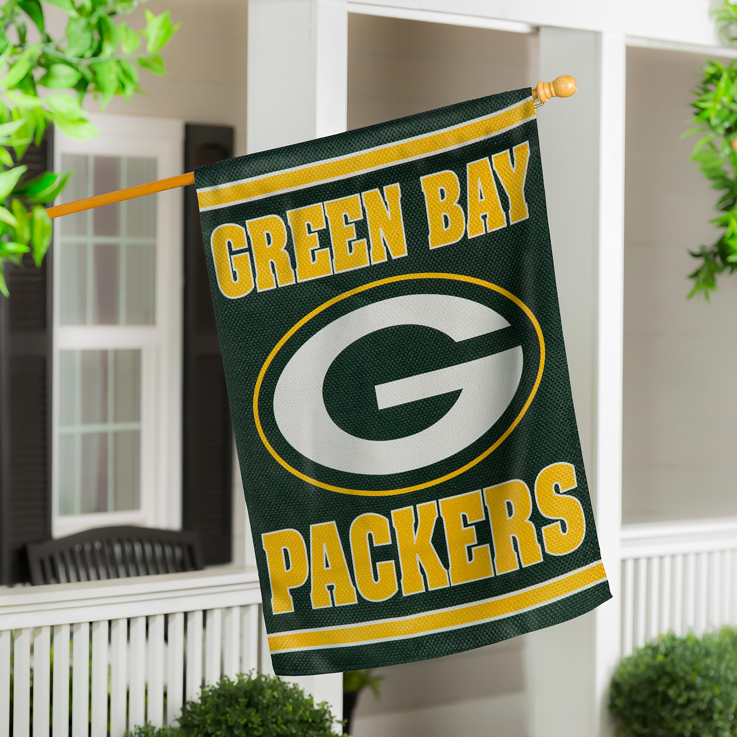 Embossed Suede Flag, House Size, Green Bay Packers - Sports Collectibles, Sports Memorabilia, Sports Fan Shop, Sports Gifts