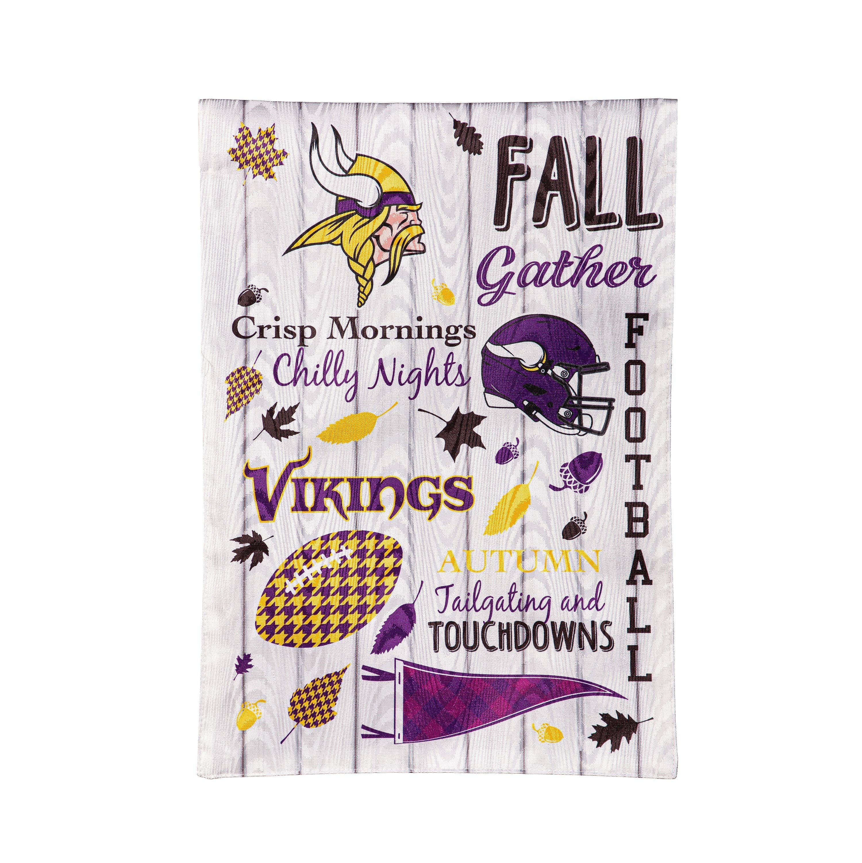 Minnesota Vikings, Moire Flag, GDN, Fall Seasonal - Sports Collectibles, Sports Memorabilia, Sports Fan Shop, Sports Gifts