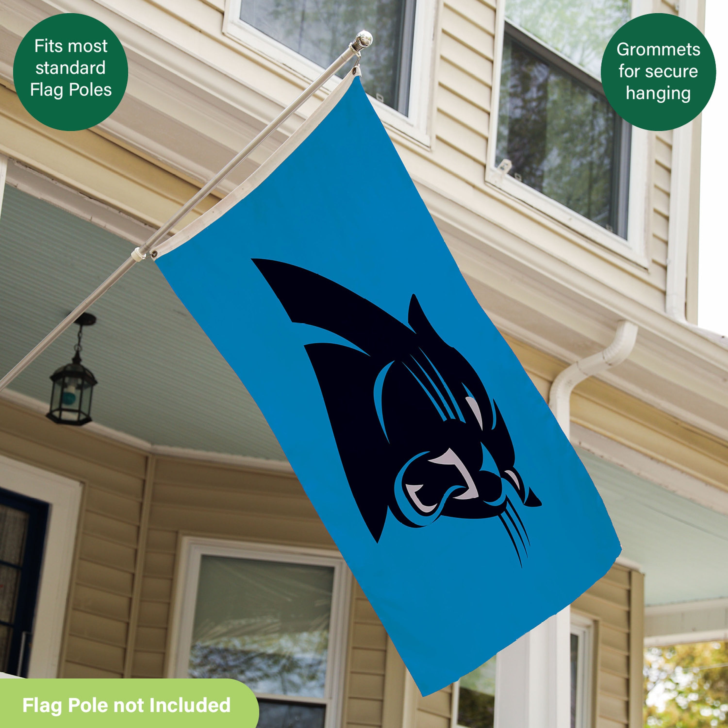 3'x5' Single Sided Flag w/ 2 Grommets, Carolina Panthers - Sports Gifts, Sports Memorabilia, Sports Collectibles, Fan Shop