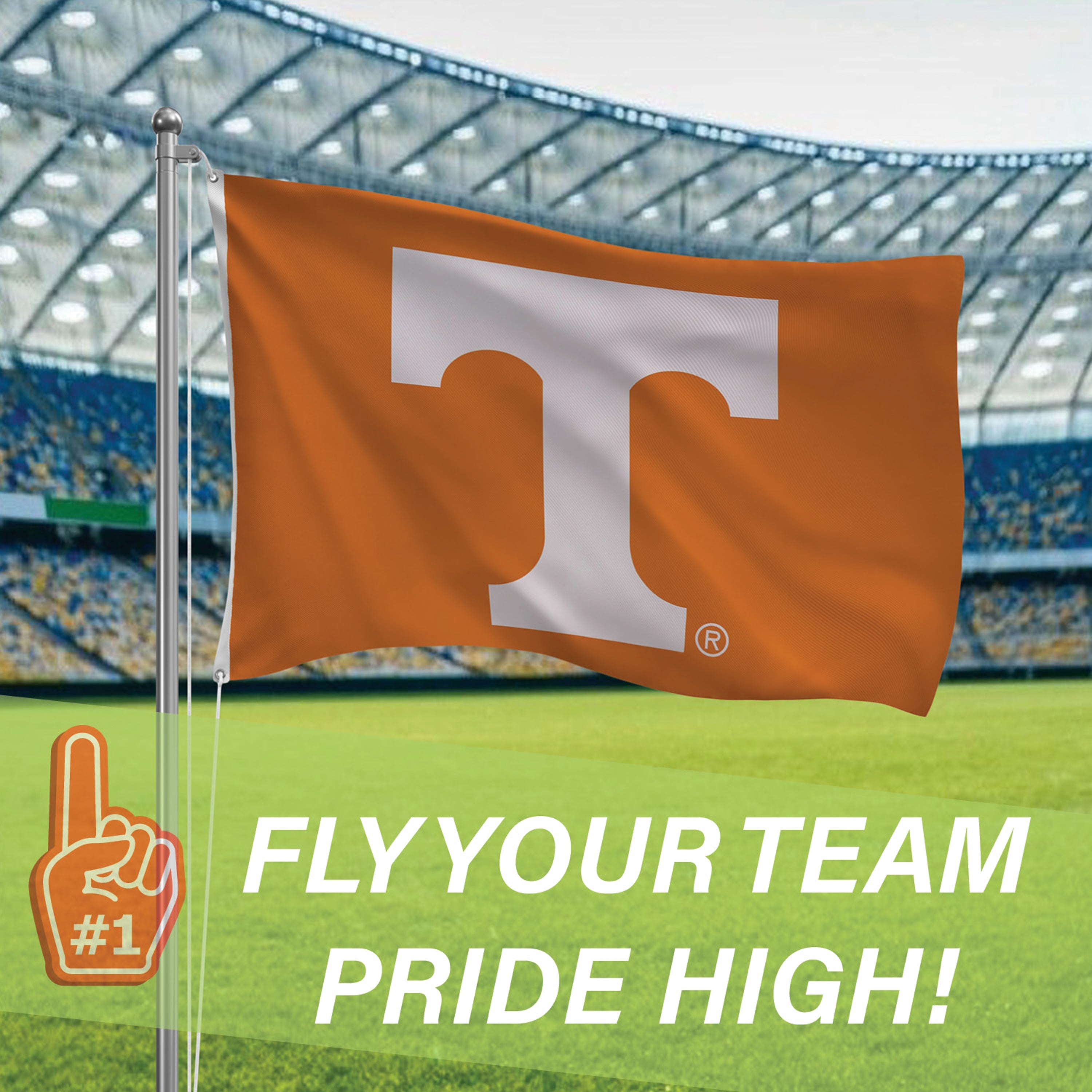 University of Tennessee Single Sided Estate Flag with 2 Grommets, 3'x5' - Sports Gifts, Sports Memorabilia, Sports Collectibles, Fan Shop