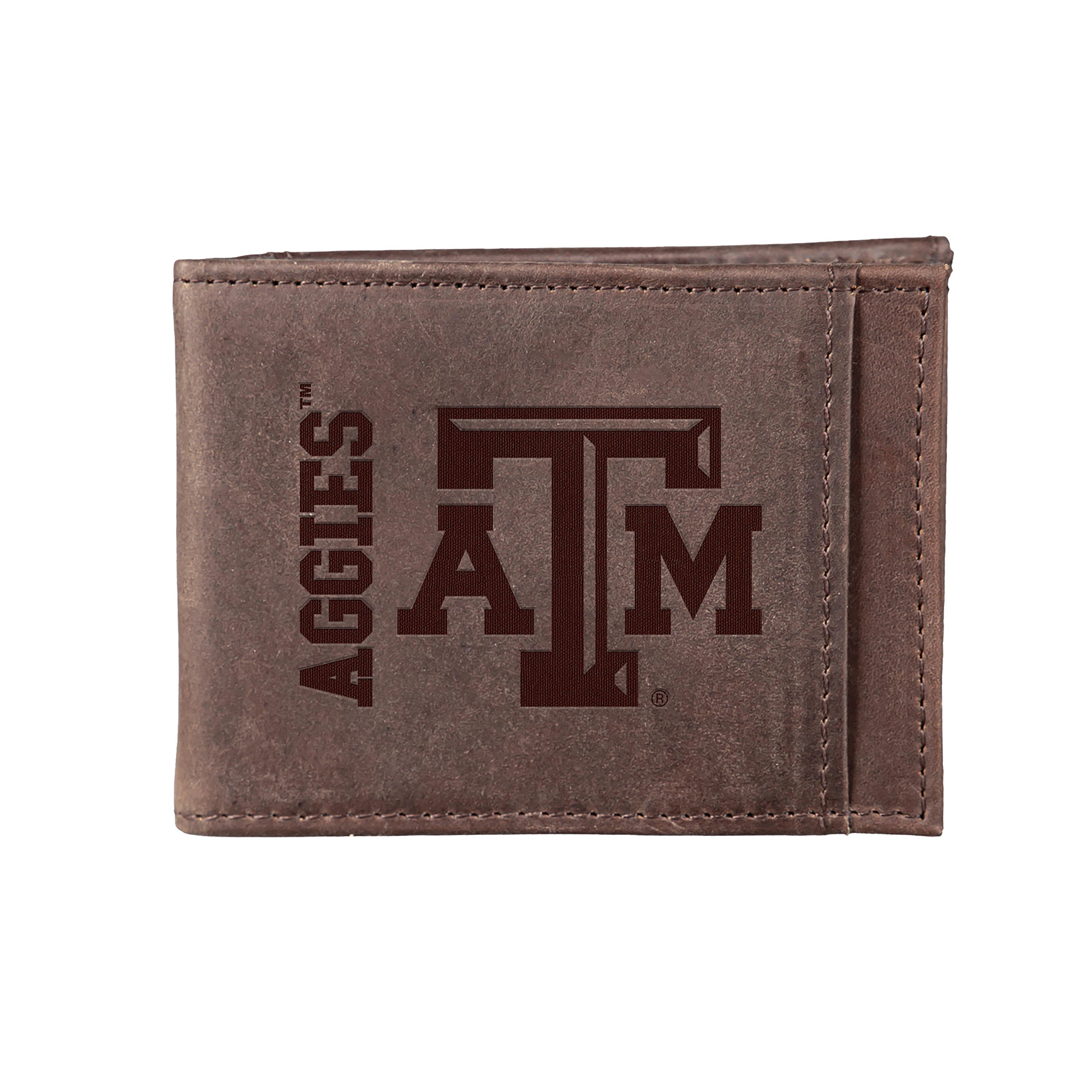 Front Pocket Wallet w/ RFID Blocking, Texas A&M, Brown - Sports Collectibles, Sports Memorabilia, Sports Fan Shop, Sports Gifts