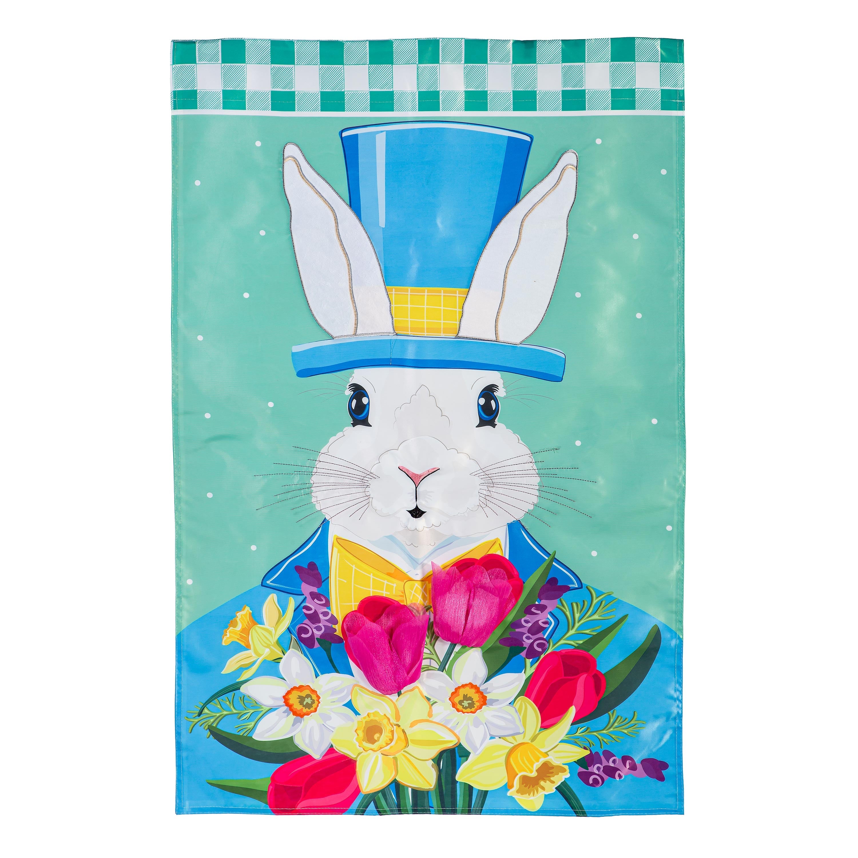 Mister Easter Bunny Applique House Flag - Sports Collectibles, Sports Memorabilia, Sports Fan Shop, Sports Gifts