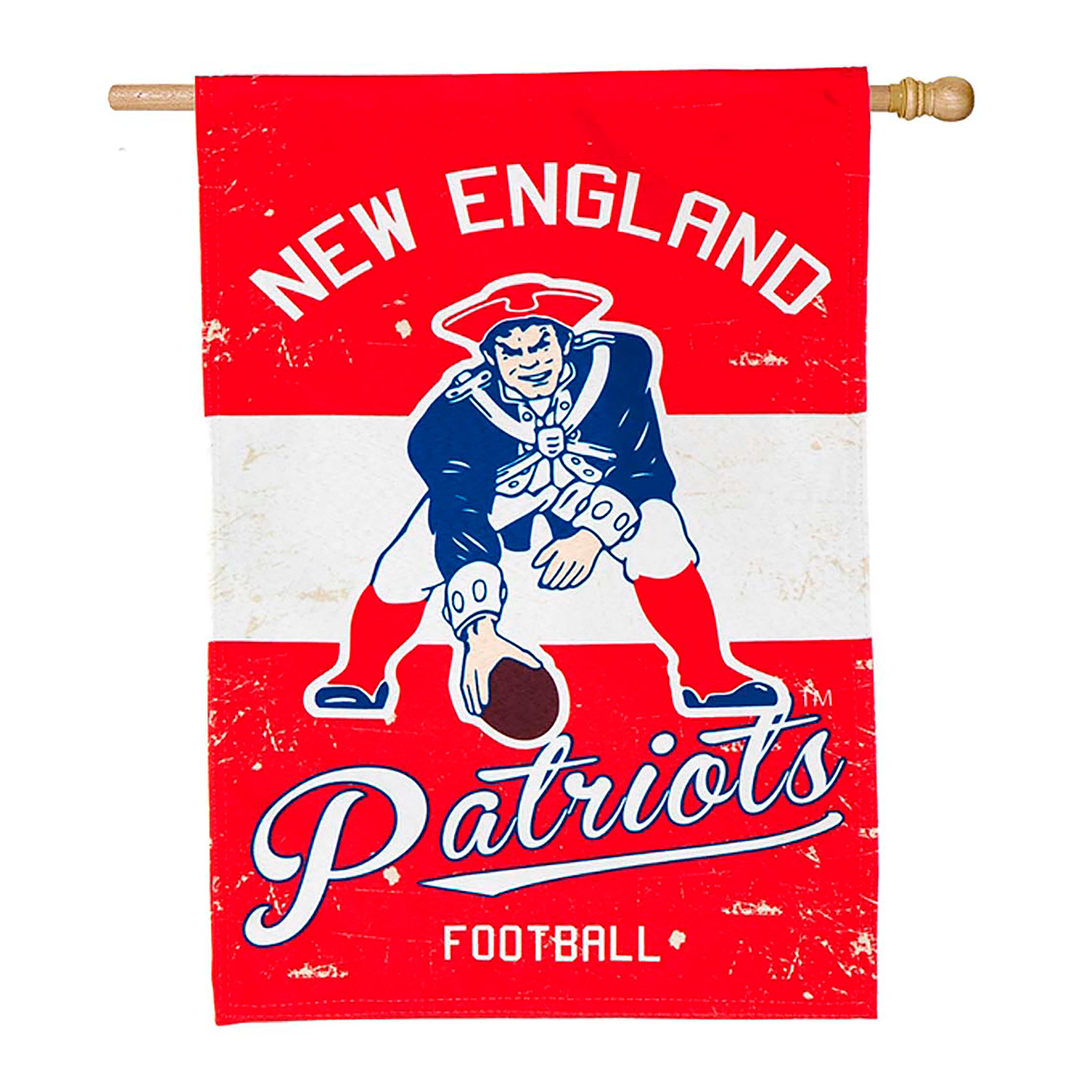 Double-Sided Vintage Graphic NFL Team Pride Linen House Flag, New England Patriots - Sports Collectibles, Sports Memorabilia, Sports Fan Shop, Sports Gifts