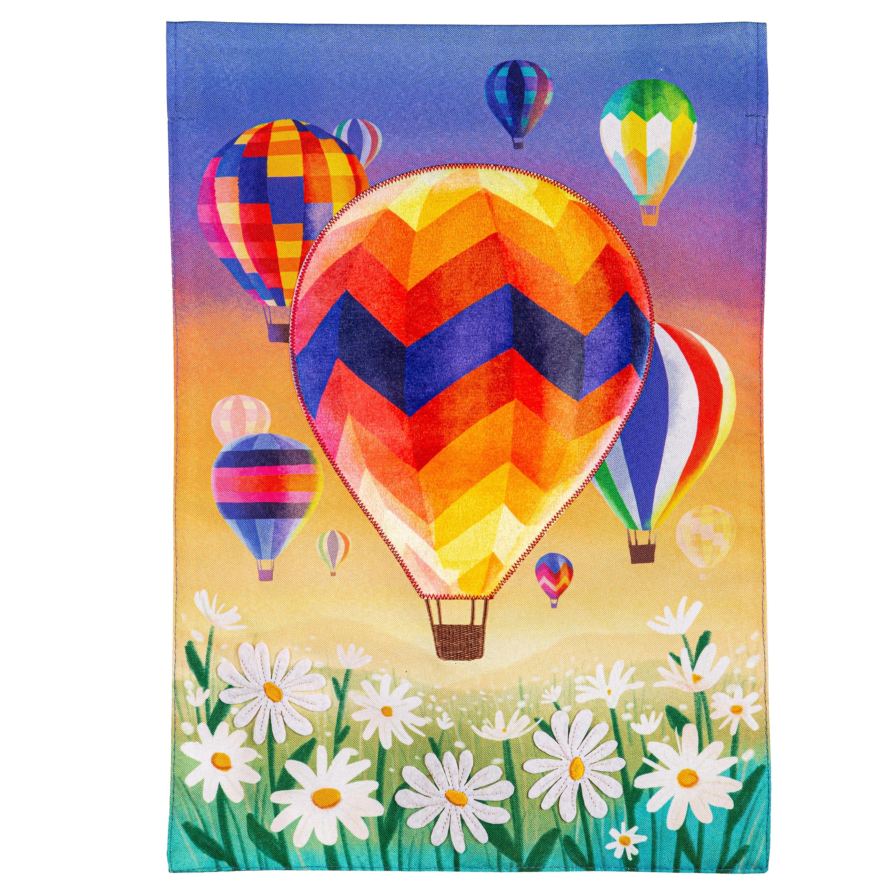 Hot Air Balloons Linen Garden Flag - Sports Collectibles, Sports Memorabilia, Sports Fan Shop, Sports Gifts