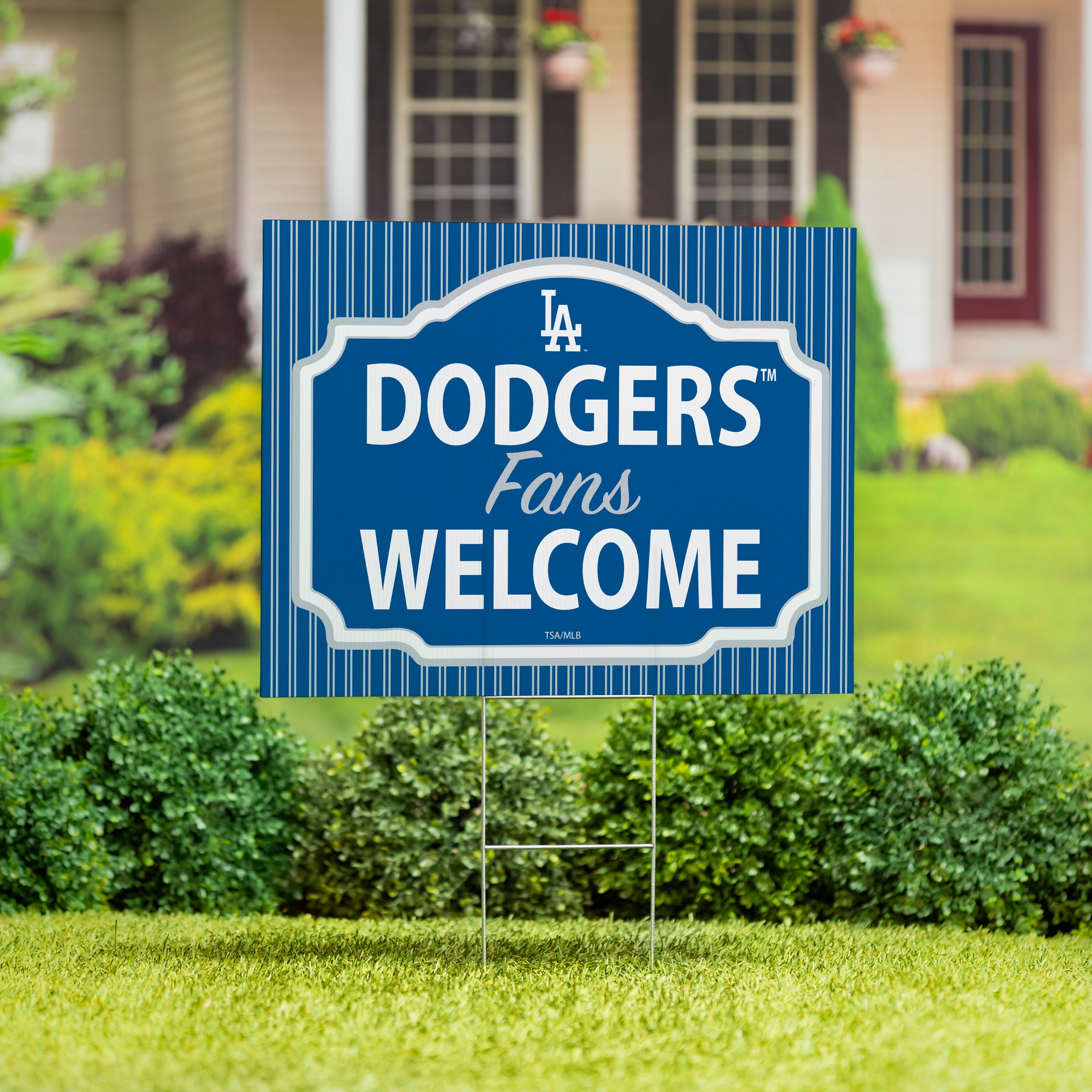 Los Angeles Dodgers Coroplast Yard Sign, "Fans Welcome" - Sports Collectibles, Sports Memorabilia, Sports Fan Shop, Sports Gifts