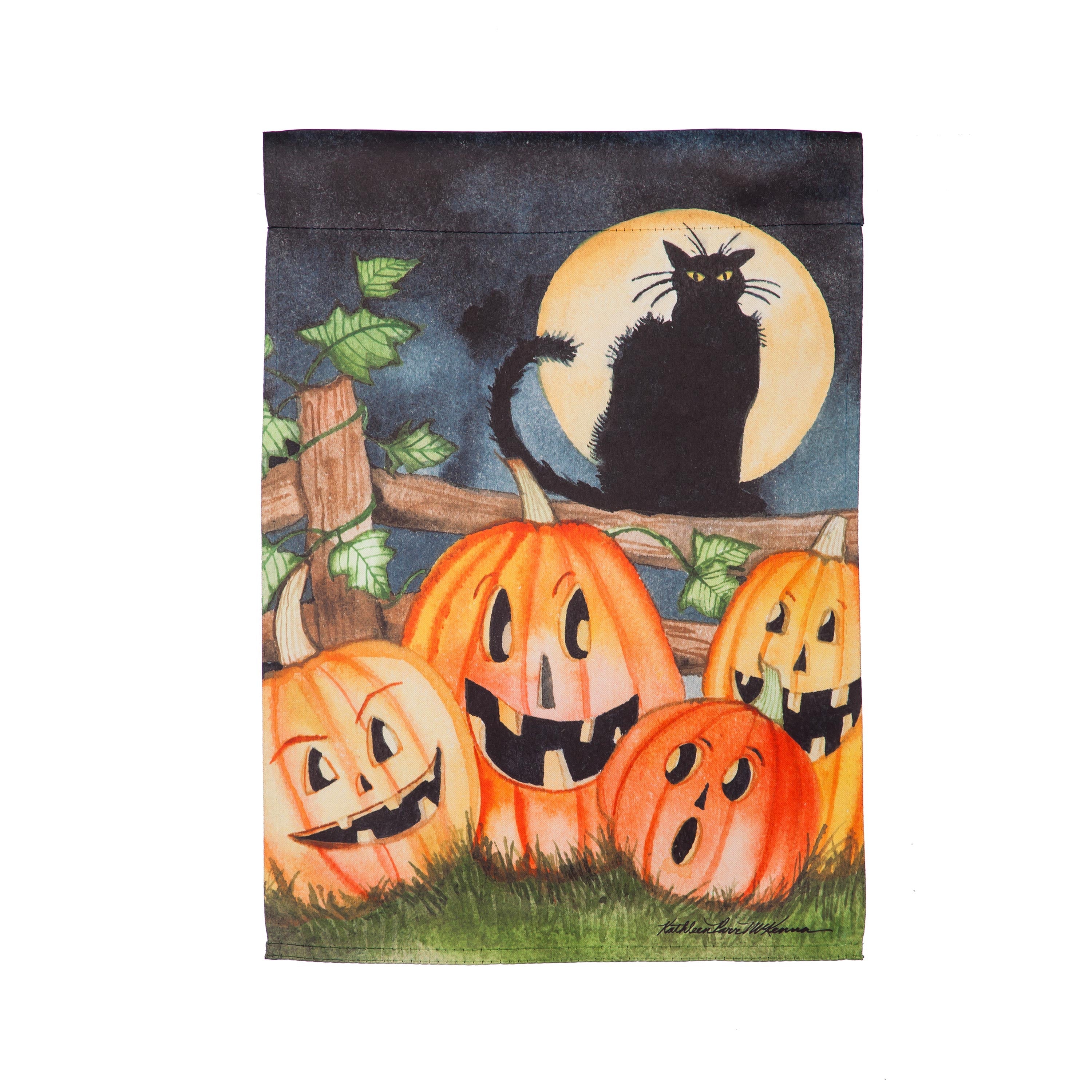 Haunting Halloween Night Garden Suede Flag - Sports Collectibles, Sports Memorabilia, Sports Fan Shop, Sports Gifts
