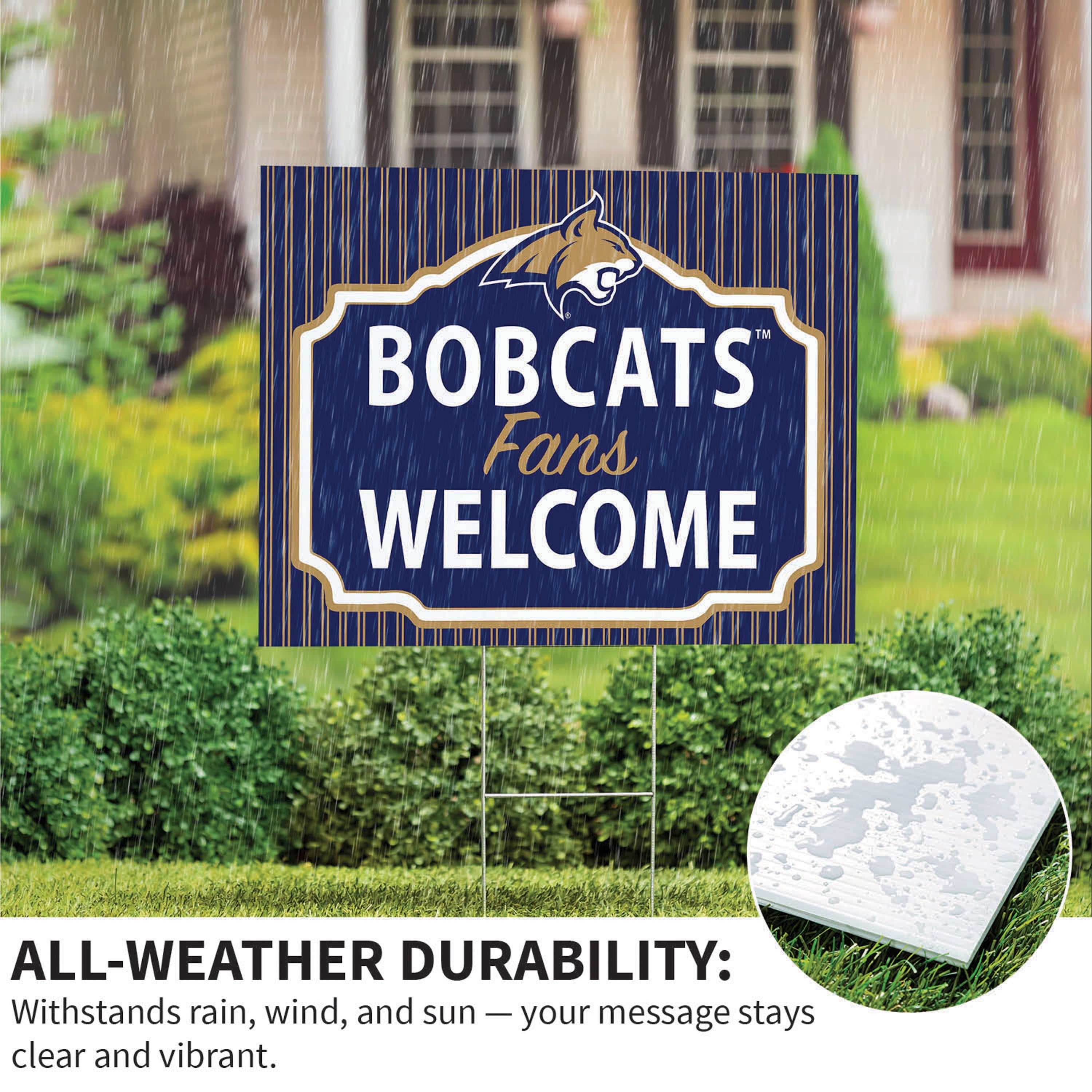 Montana State University Coroplast Yard Sign, "Fans Welcome" - Sports Collectibles, Sports Memorabilia, Sports Fan Shop, Sports Gifts