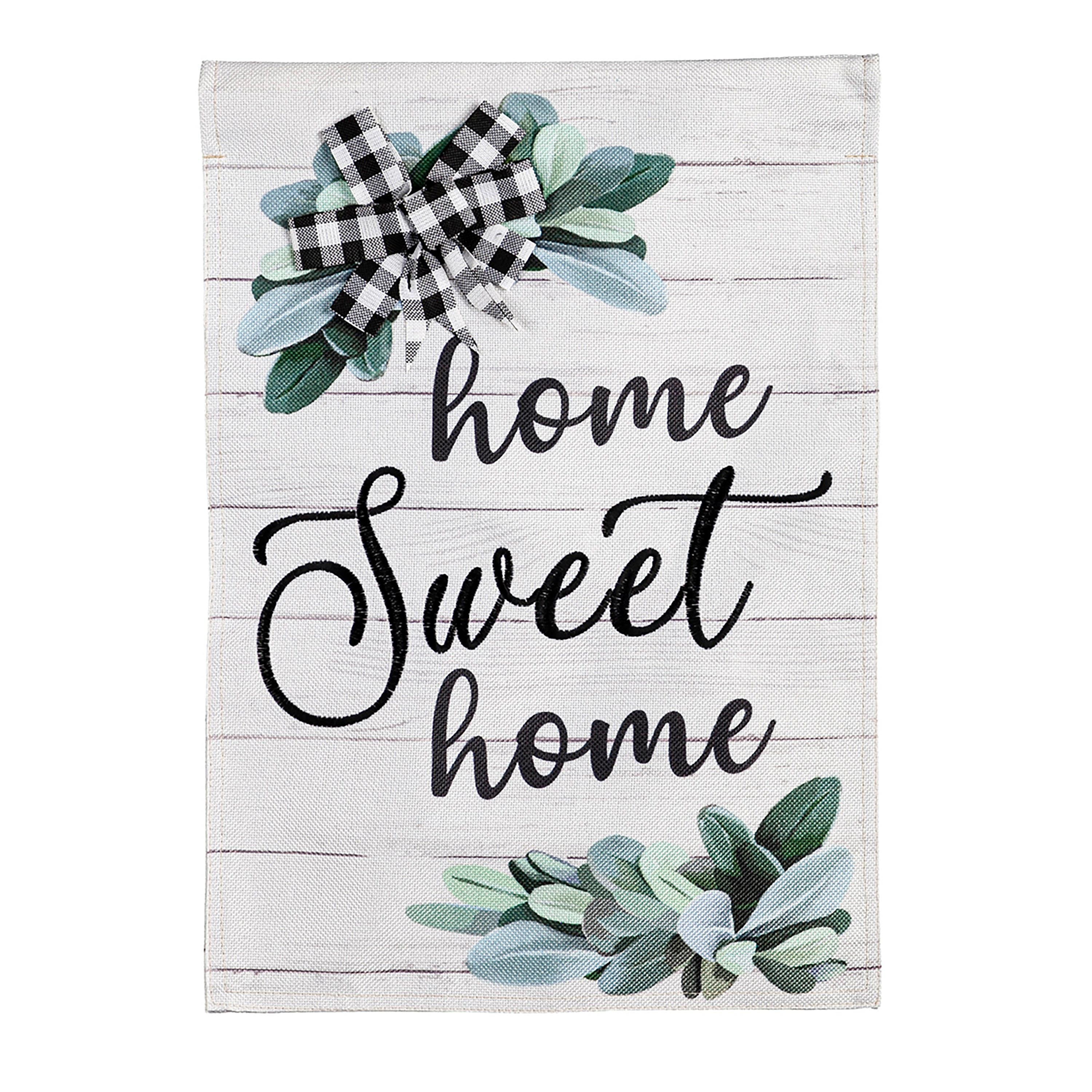 Home Sweet Home Eucalyptus Garden Burlap Flag - Sports Collectibles, Sports Memorabilia, Sports Fan Shop, Sports Gifts
