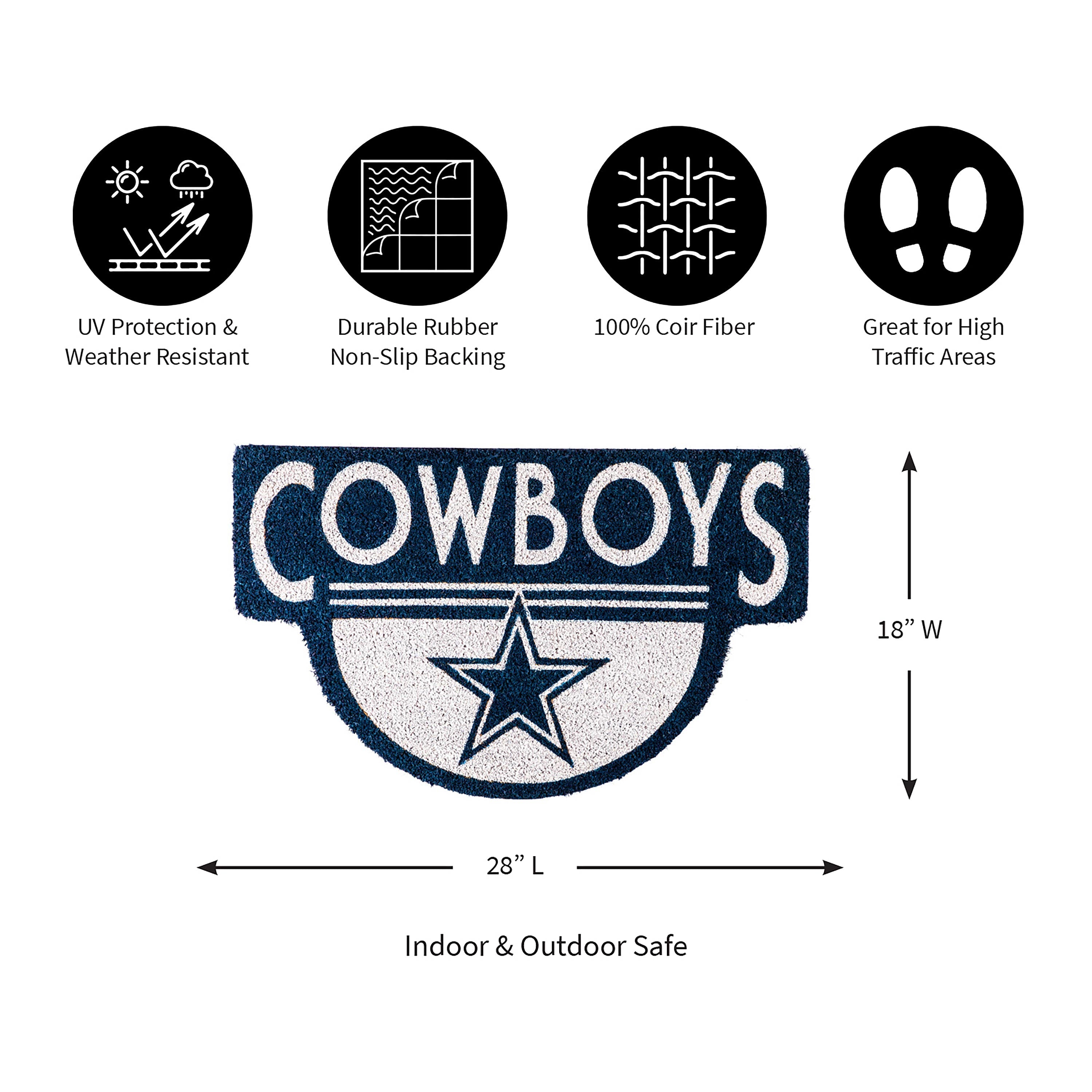 NFL Shaped Coir Door Mat, Cowboys - Sports Collectibles, Sports Memorabilia, Sports Fan Shop, Sports Gifts