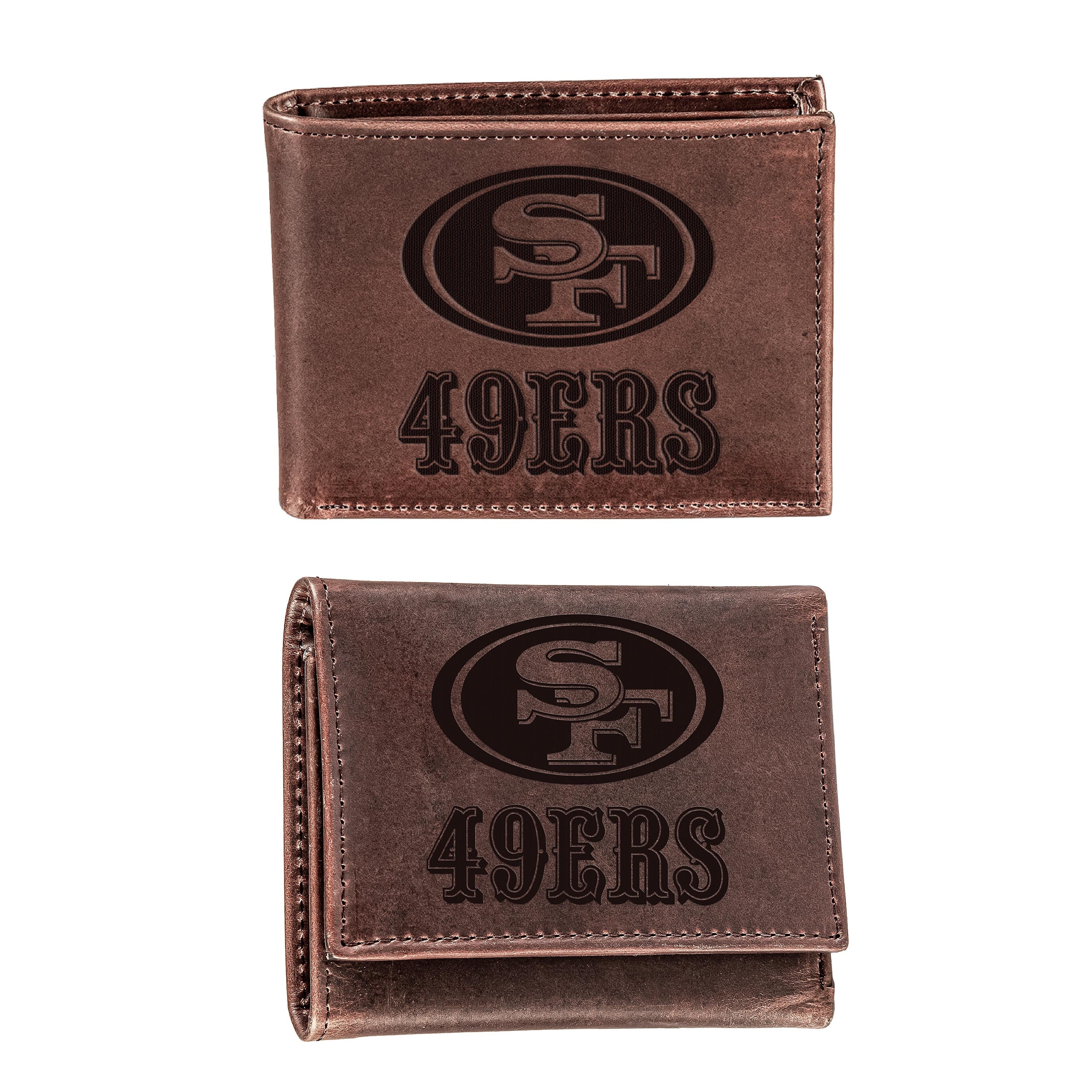 San Francisco 49ers, Bi-Fold and Tri-Fold Wallet Gift Set, Brown - Sports Gifts, Sports Memorabilia, Sports Collectibles, Fan Shop