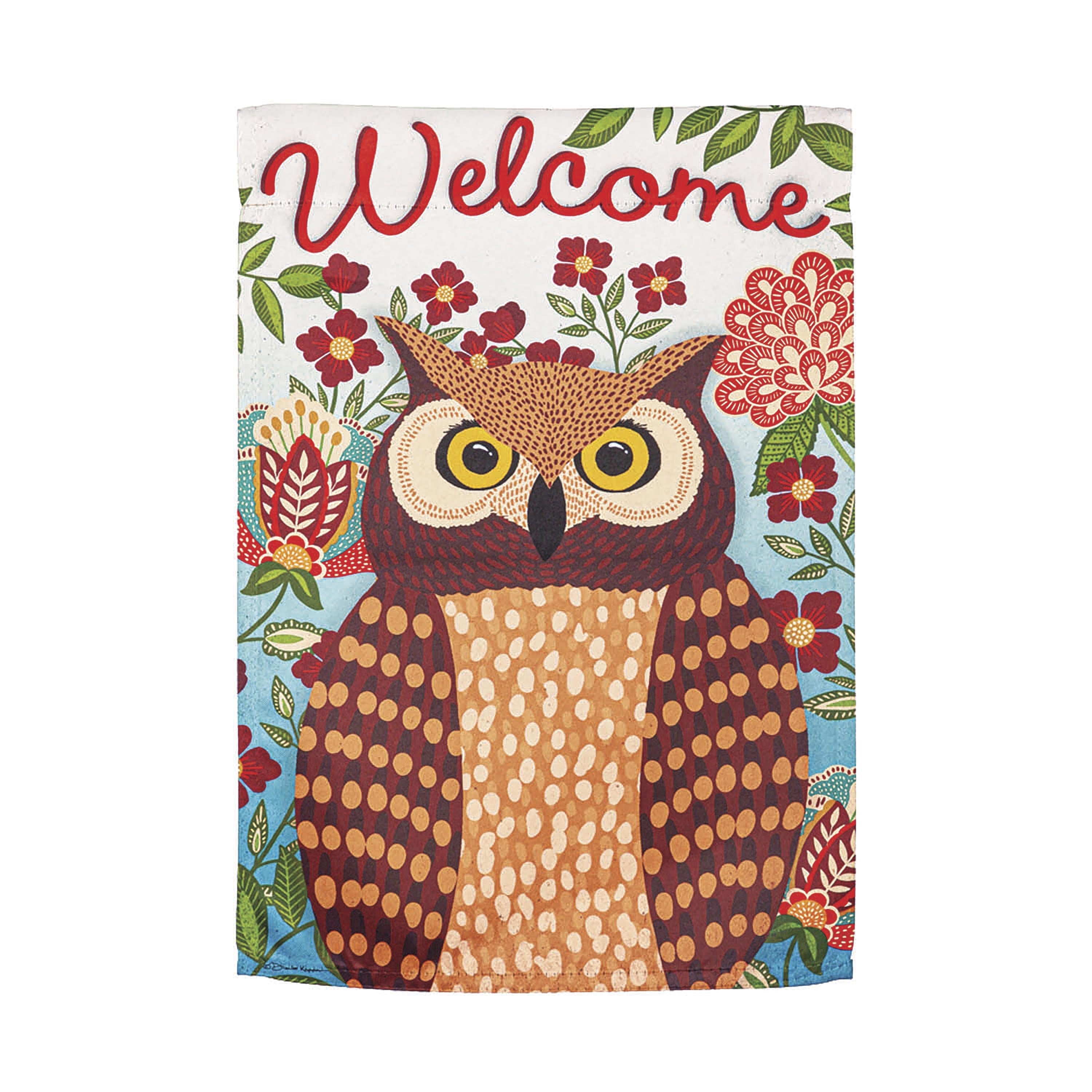 Fall Owl Welcome Garden Suede Flag - Sports Collectibles, Sports Memorabilia, Sports Fan Shop, Sports Gifts