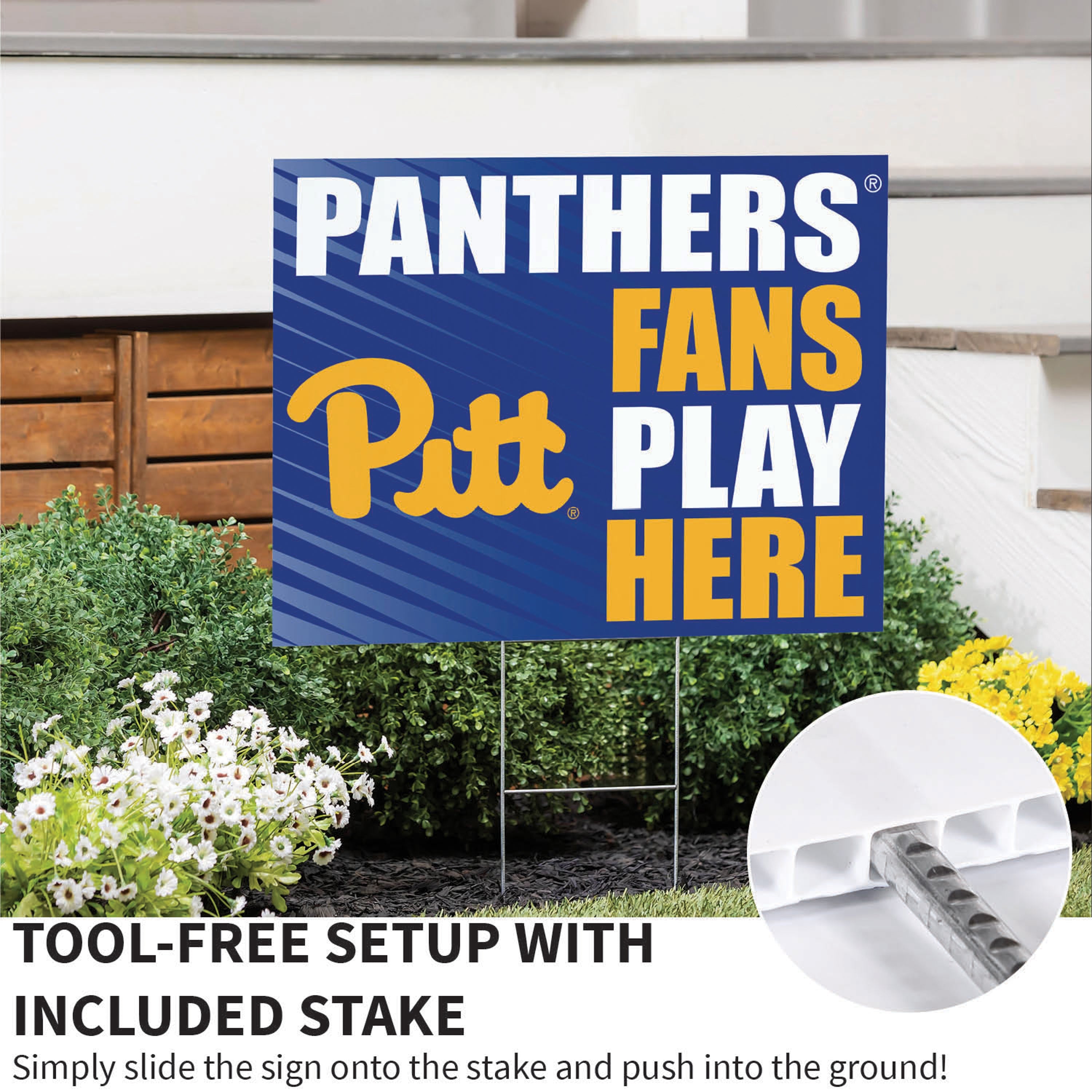 University of Pittsburgh Coroplast Yard Sign "Fans Play Here" - Sports Collectibles, Sports Memorabilia, Sports Fan Shop, Sports Gifts