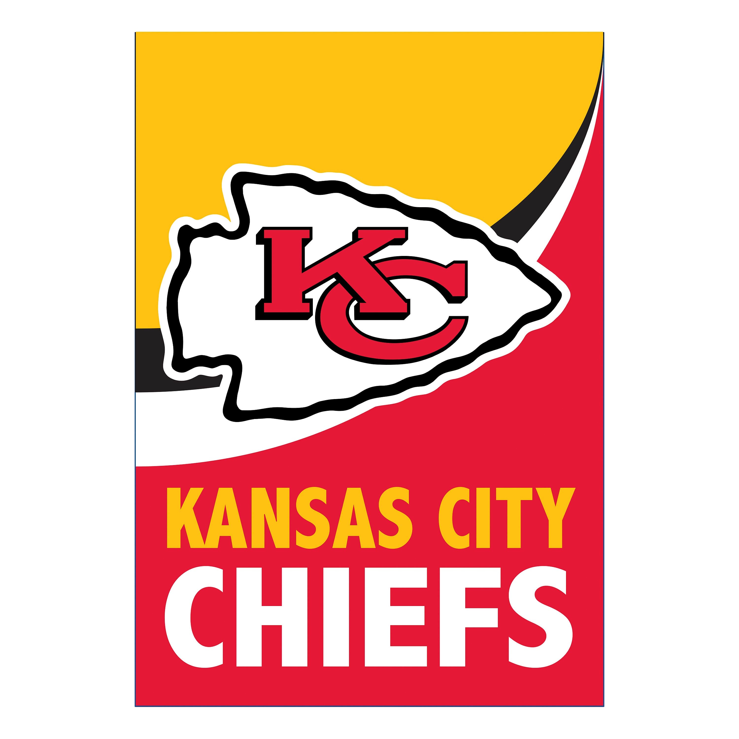 Kansas City Chiefs Burlap Flag GDN Size - Sports Collectibles, Sports Memorabilia, Sports Fan Shop, Sports Gifts