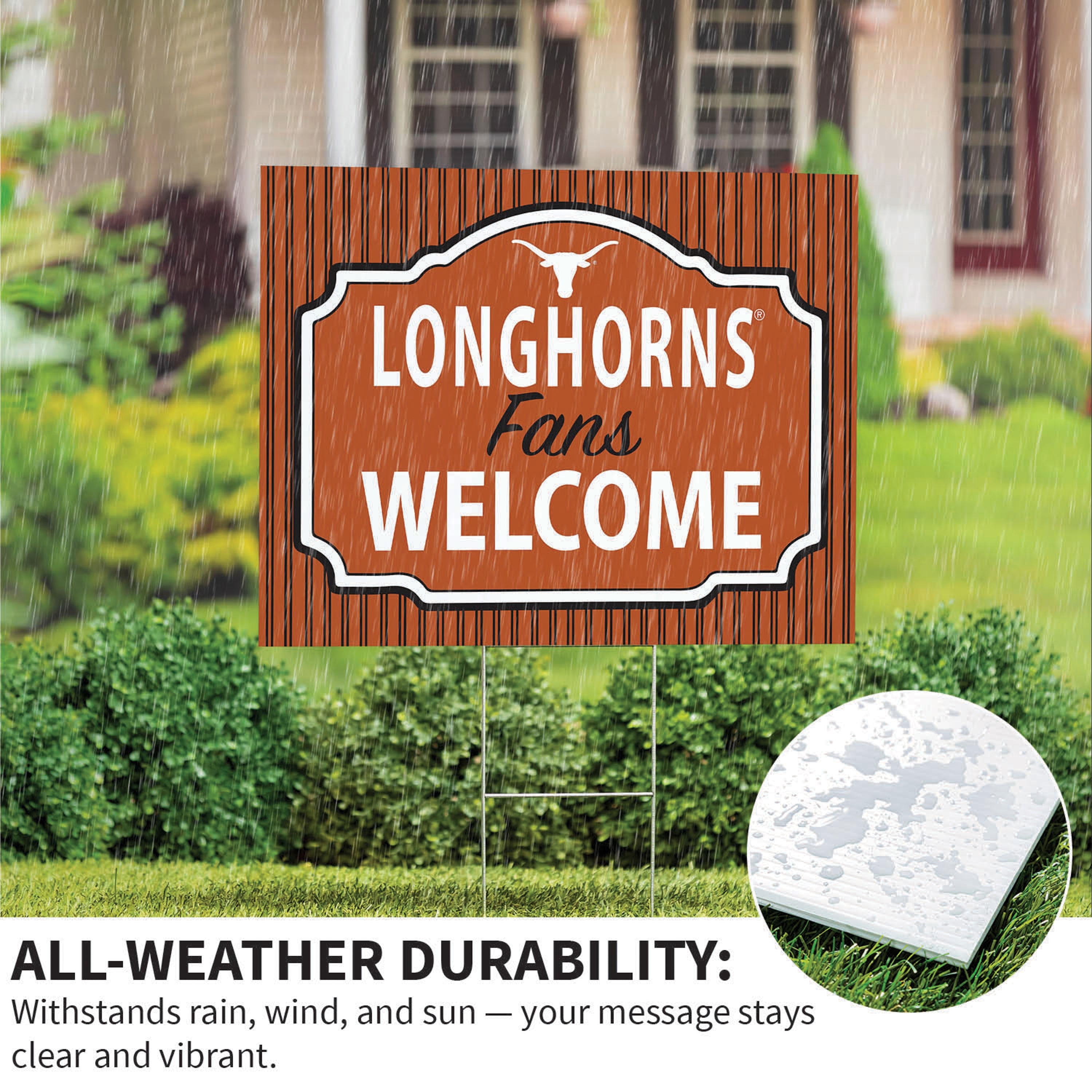 University of Texas Coroplast Yard Sign, "Fans Welcome" - Sports Collectibles, Sports Memorabilia, Sports Fan Shop, Sports Gifts