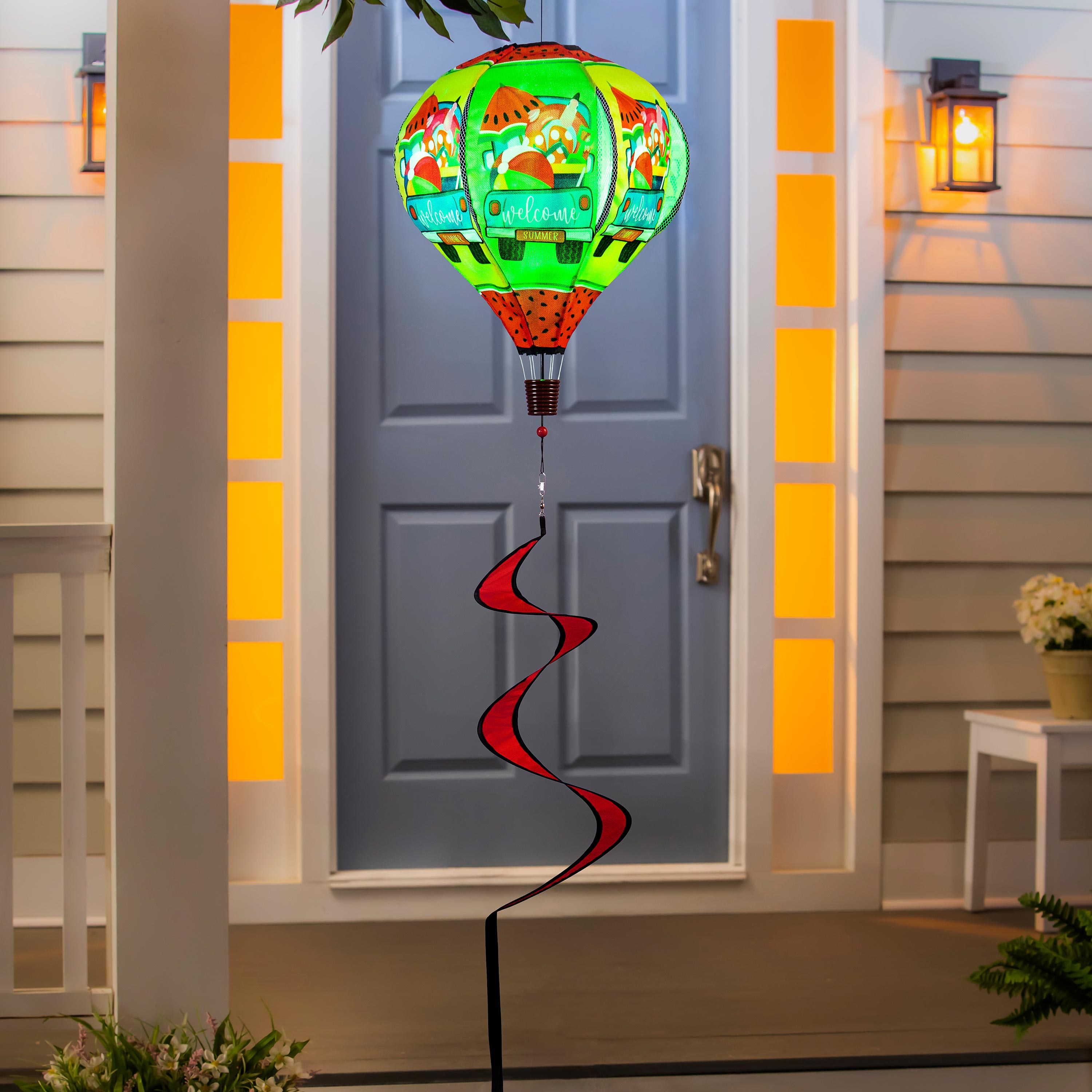 Welcome Summer Truck Solar Lit Burlap Balloon Spinner - Sports Collectibles, Sports Memorabilia, Sports Fan Shop, Sports Gifts