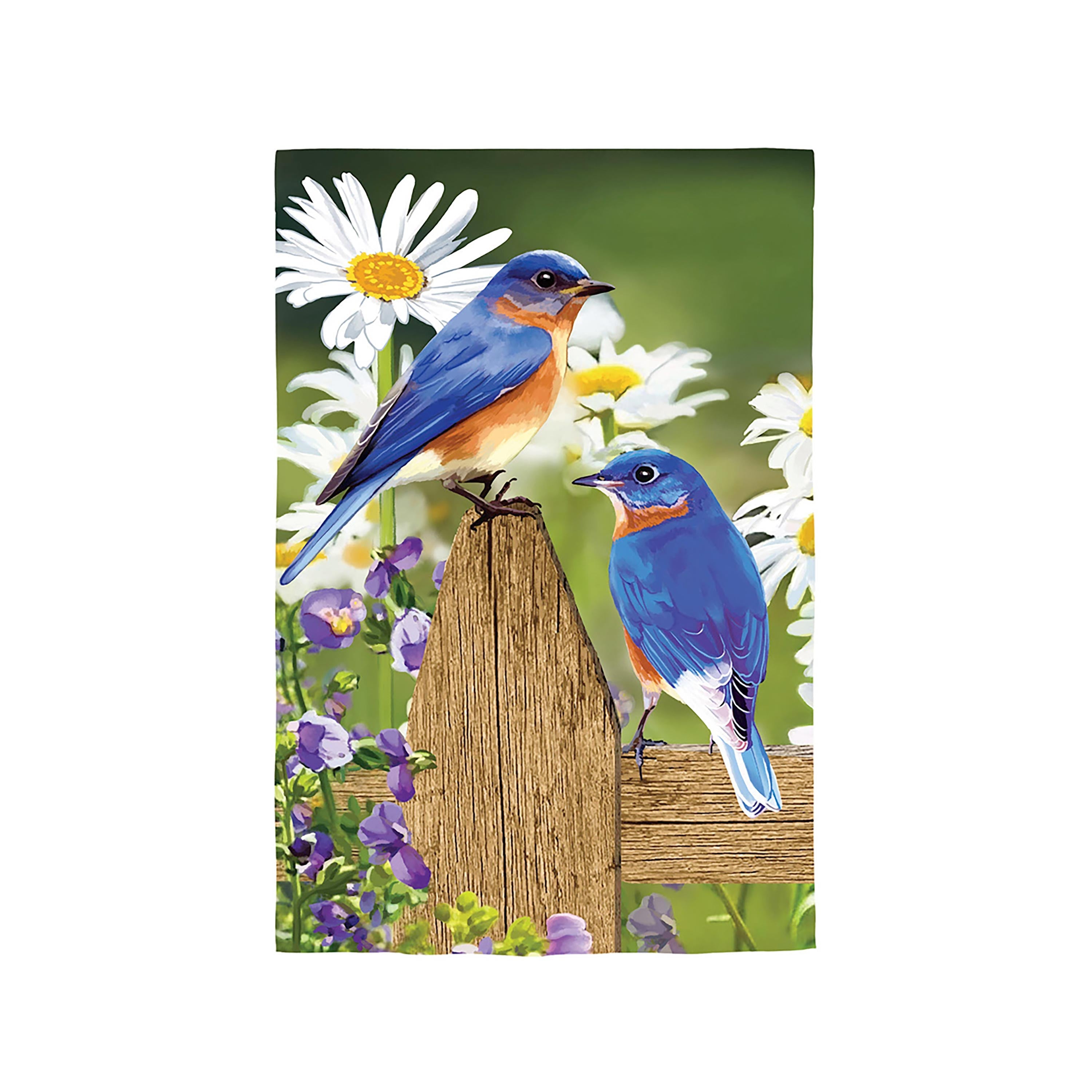 Bluebirds on Post Garden Linen Flag - Sports Collectibles, Sports Memorabilia, Sports Fan Shop, Sports Gifts
