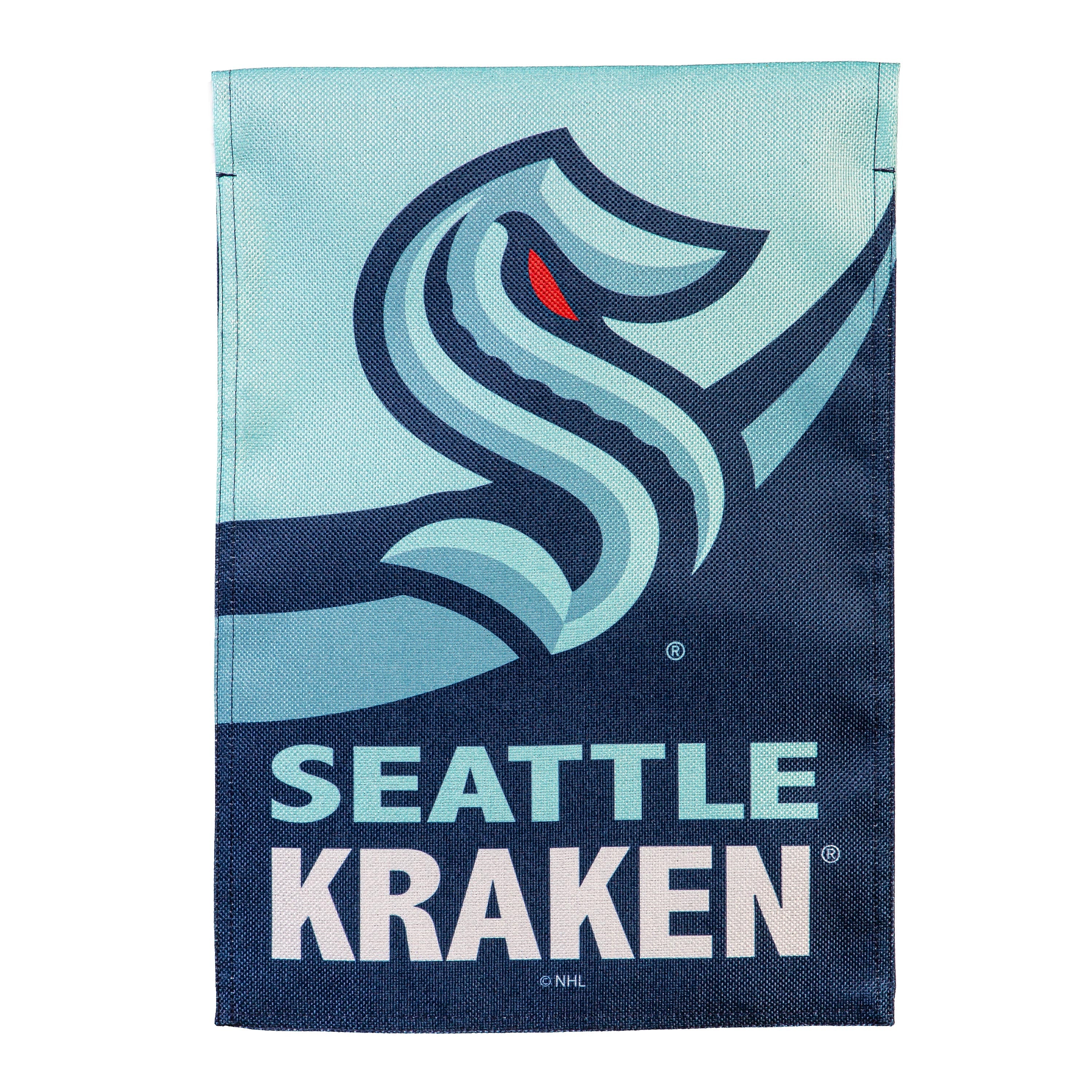 Seattle Kraken Burlap Flag GDN Size - Sports Collectibles, Sports Memorabilia, Sports Fan Shop, Sports Gifts