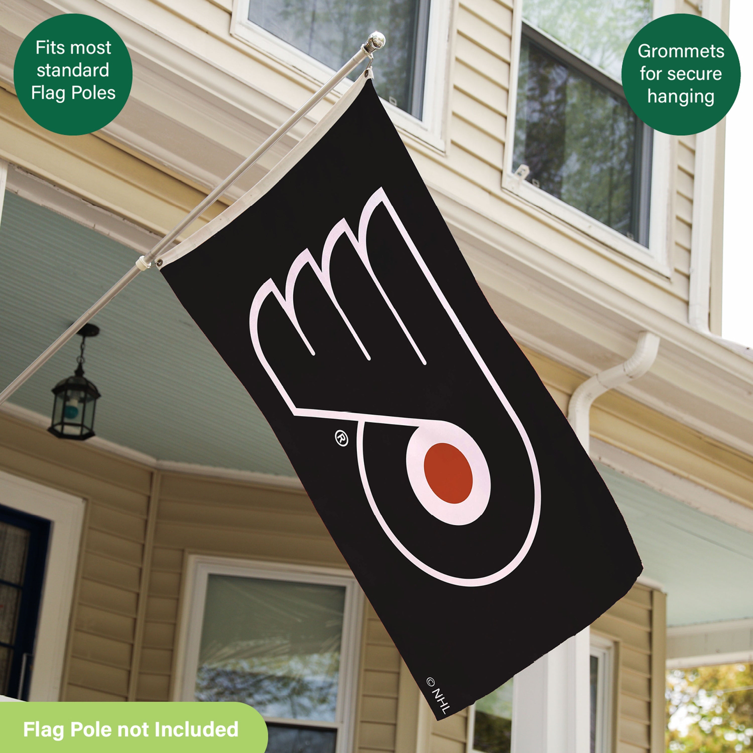 Philadelphia Flyers Single Sided Estate Flag with 2 Grommets, 3'x5' - Sports Gifts, Sports Memorabilia, Sports Collectibles, Fan Shop