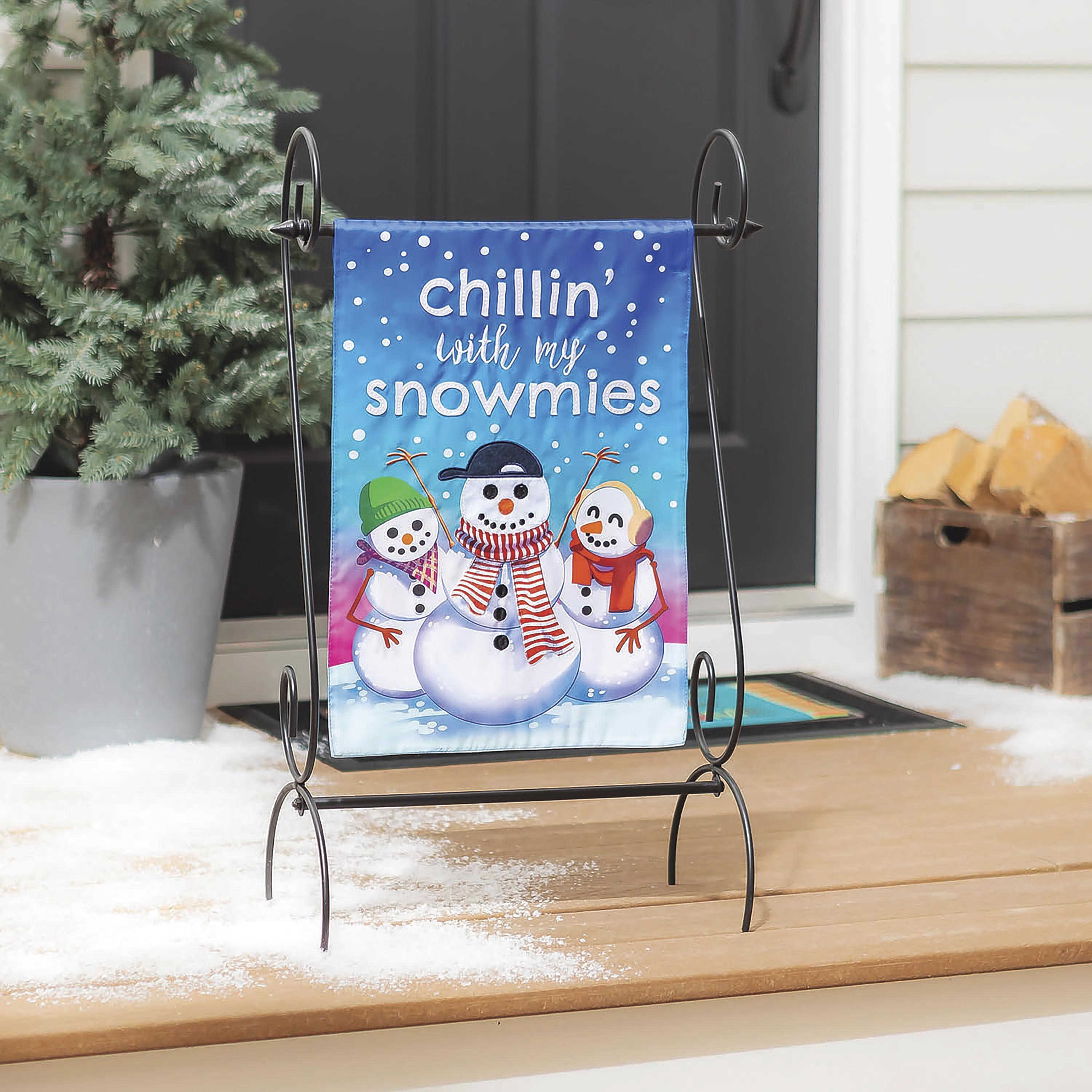 Chillin with My Snowmies Applique Garden Flag - Sports Collectibles, Sports Memorabilia, Sports Fan Shop, Sports Gifts