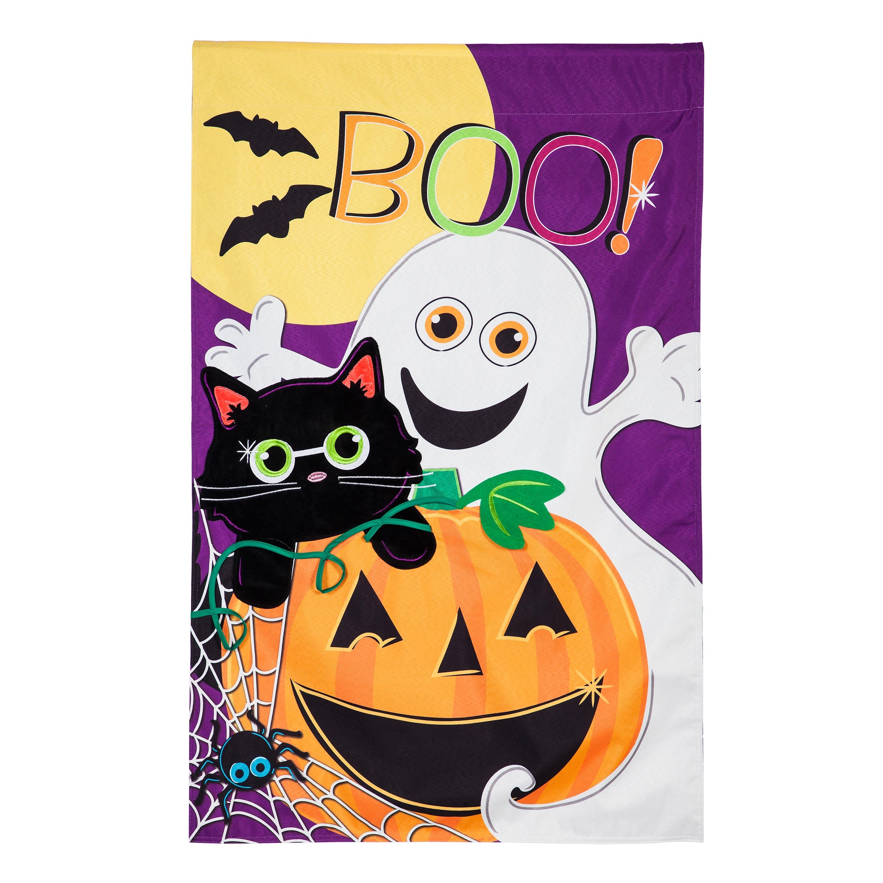 Halloween BOO House Linen Flag - Sports Collectibles, Sports Memorabilia, Sports Fan Shop, Sports Gifts
