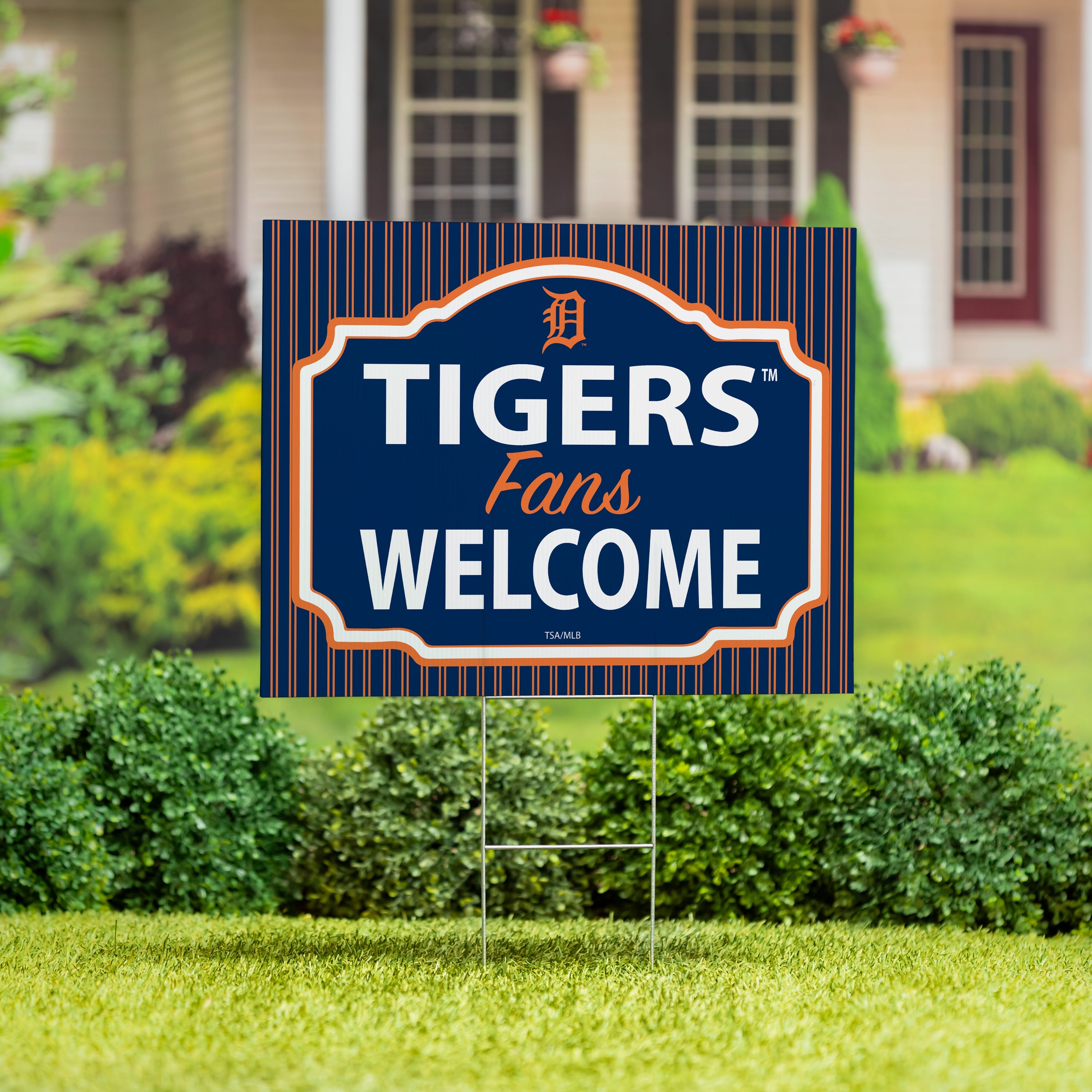 Detroit Tigers Coroplast Yard Sign, "Fans Welcome" - Sports Collectibles, Sports Memorabilia, Sports Fan Shop, Sports Gifts
